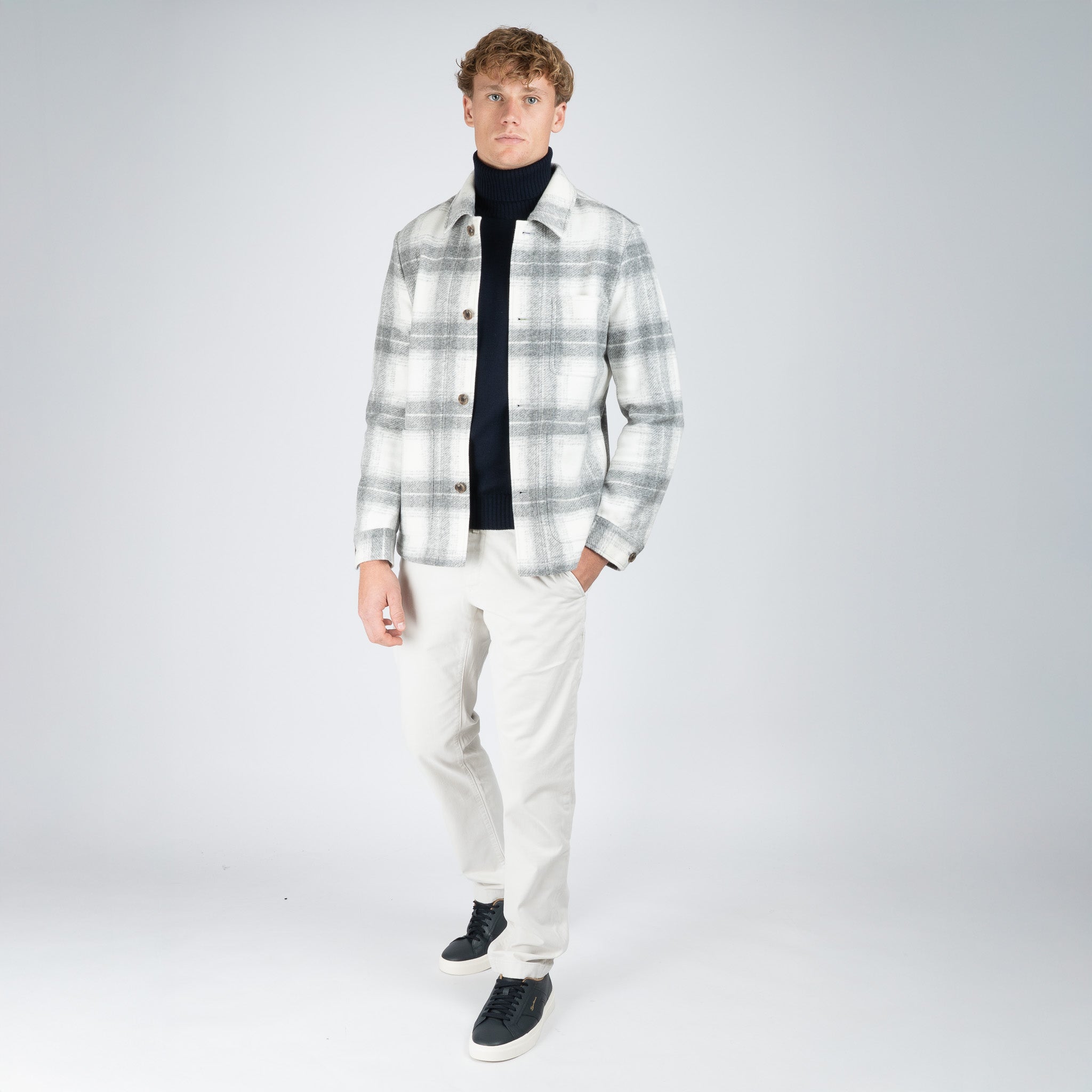 SEVEN DIALS Overshirt Lichtgrijs Geruit | York
