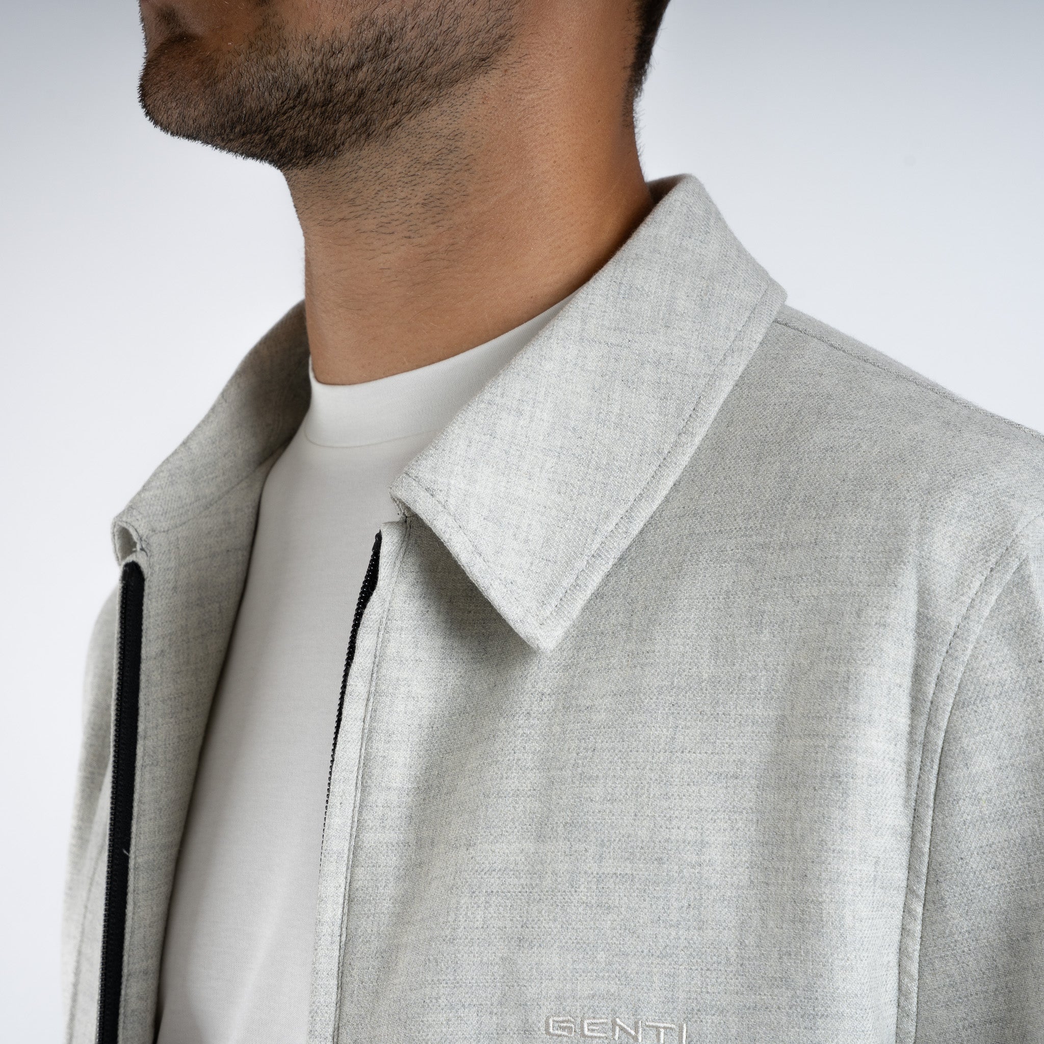 Genti Overshirt Lichtgrijs | Merino