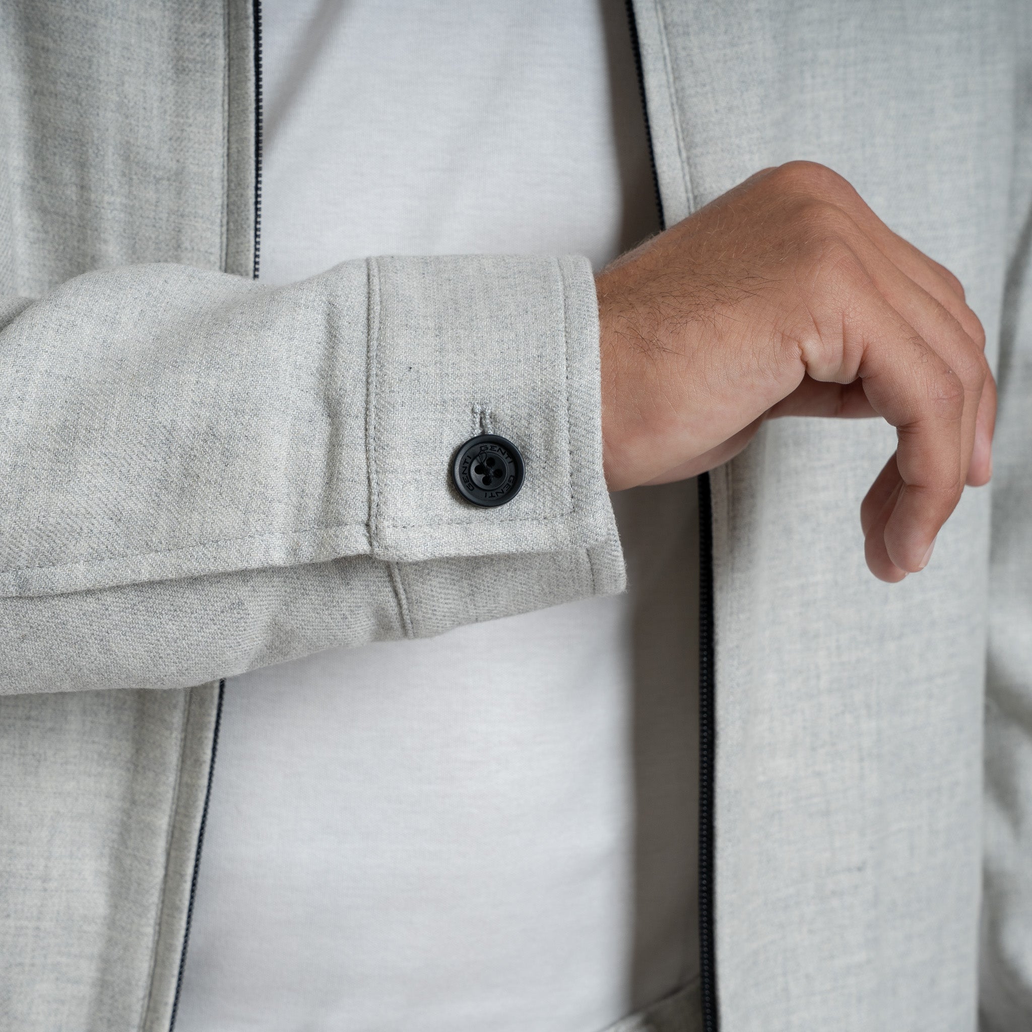 Genti Overshirt Lichtgrijs | Merino