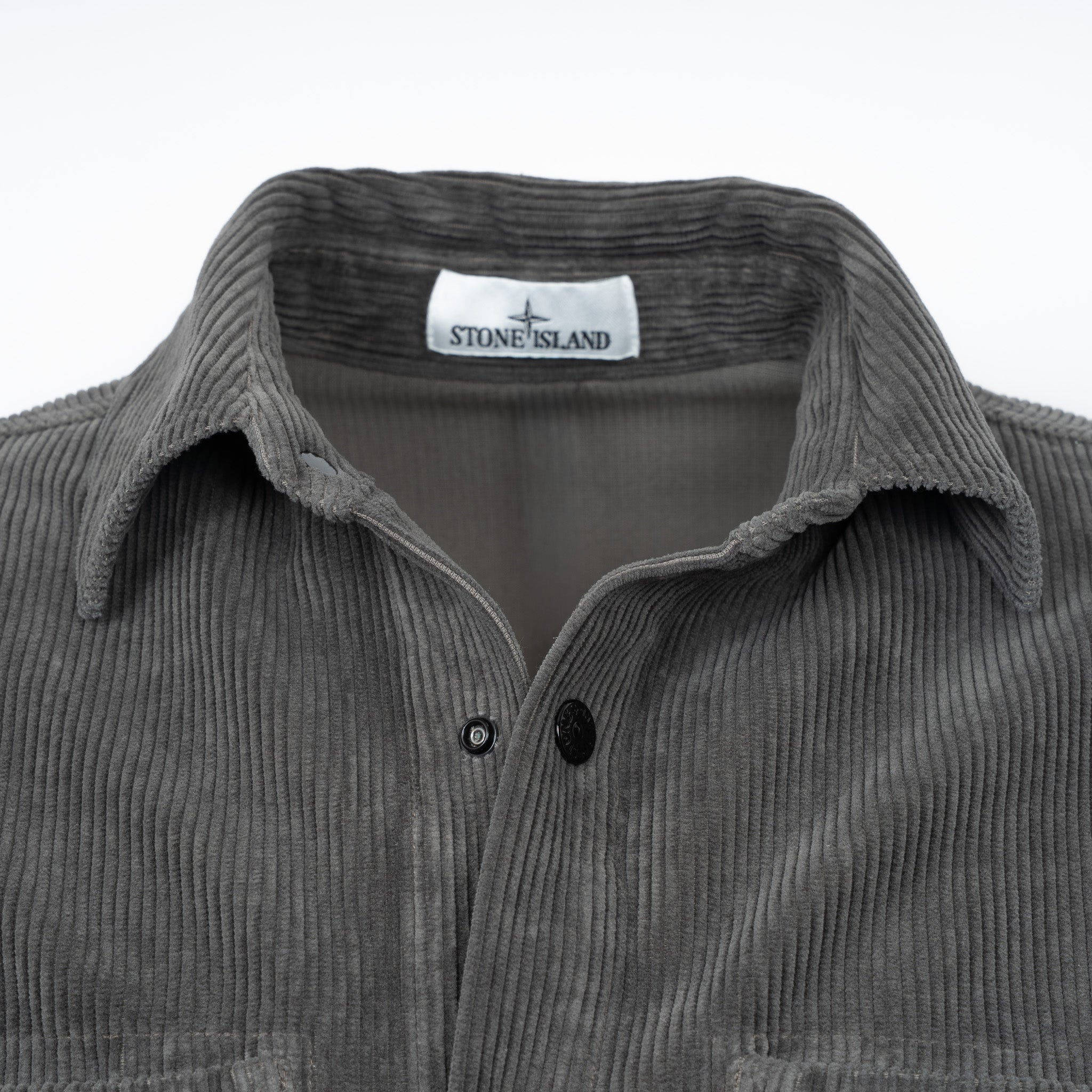 Stone Island Overshirt Corduroy Grijs | Organic Cotton