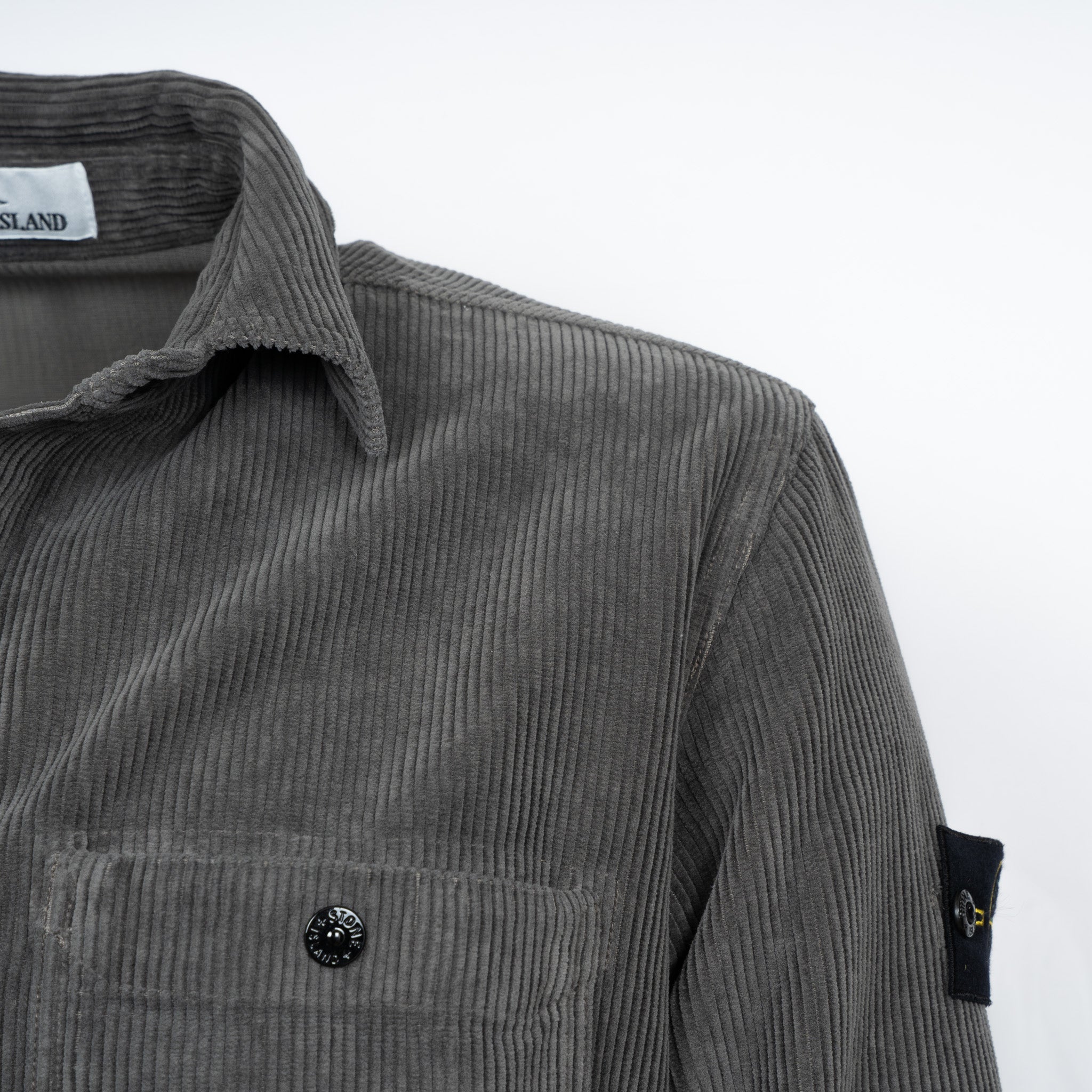 Stone Island Overshirt Corduroy Grijs | Organic Cotton