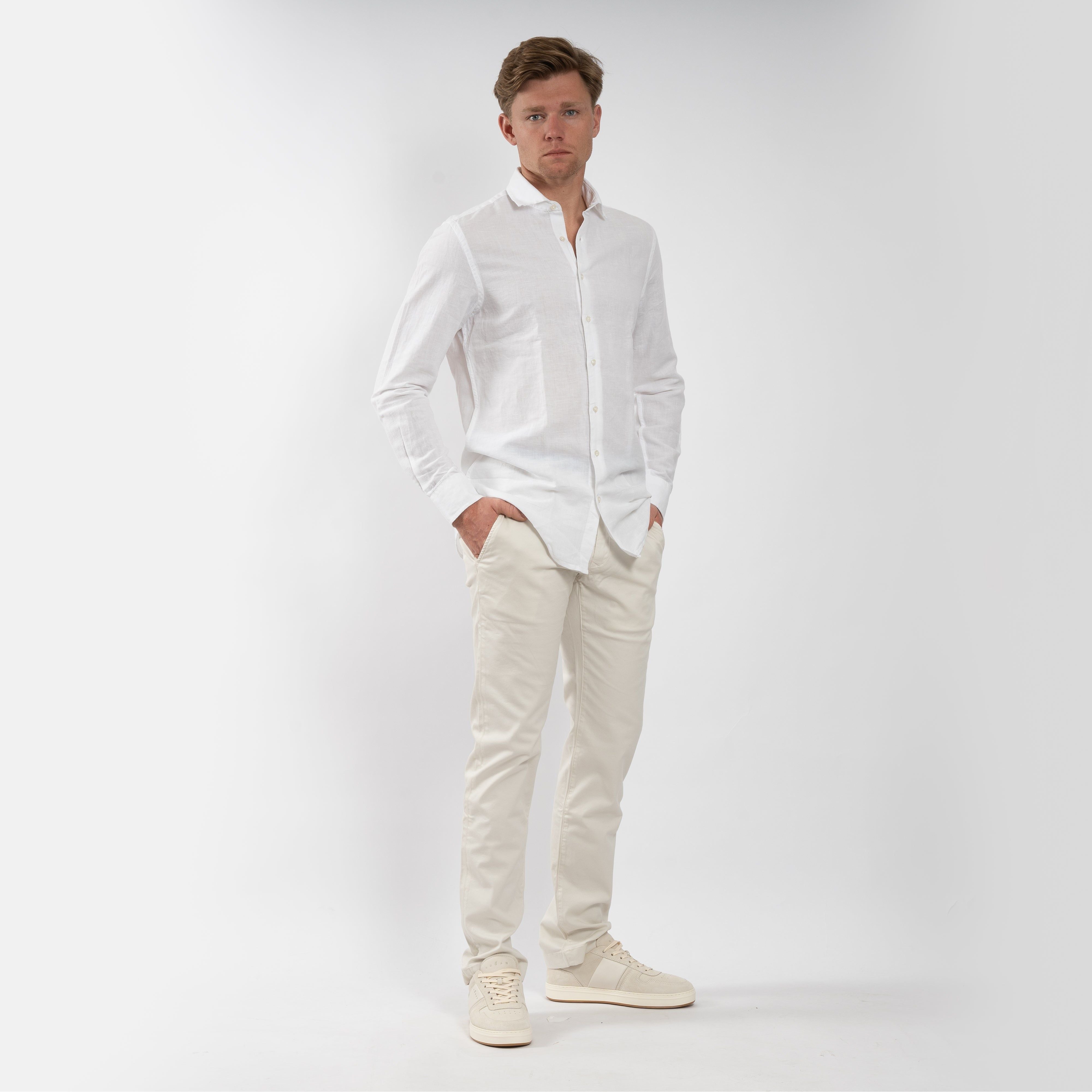 SEVEN DIALS Linnen Overhemd Wit | Jerred