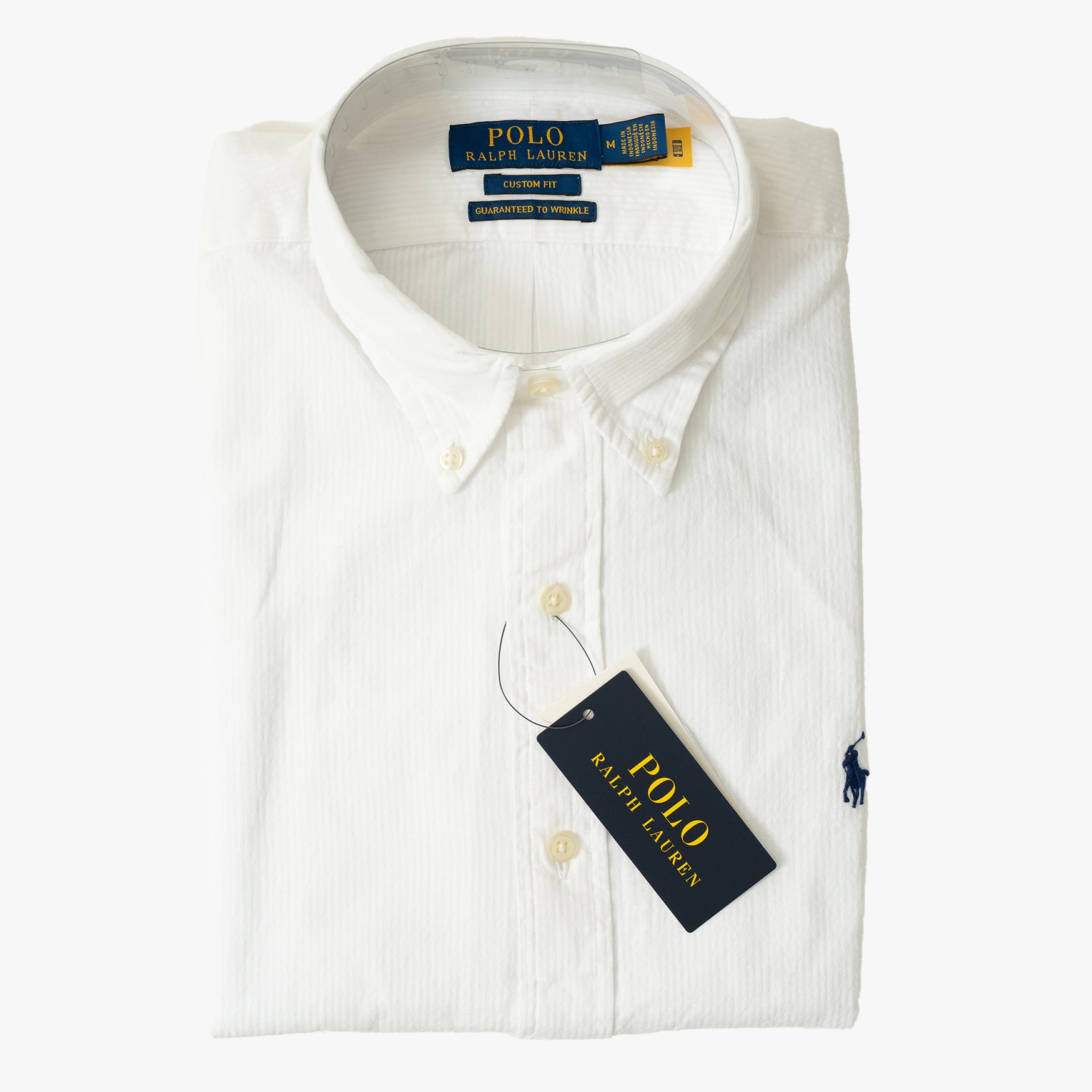 Ralph Lauren Overhemd Seersucker Wit | Custom Fit