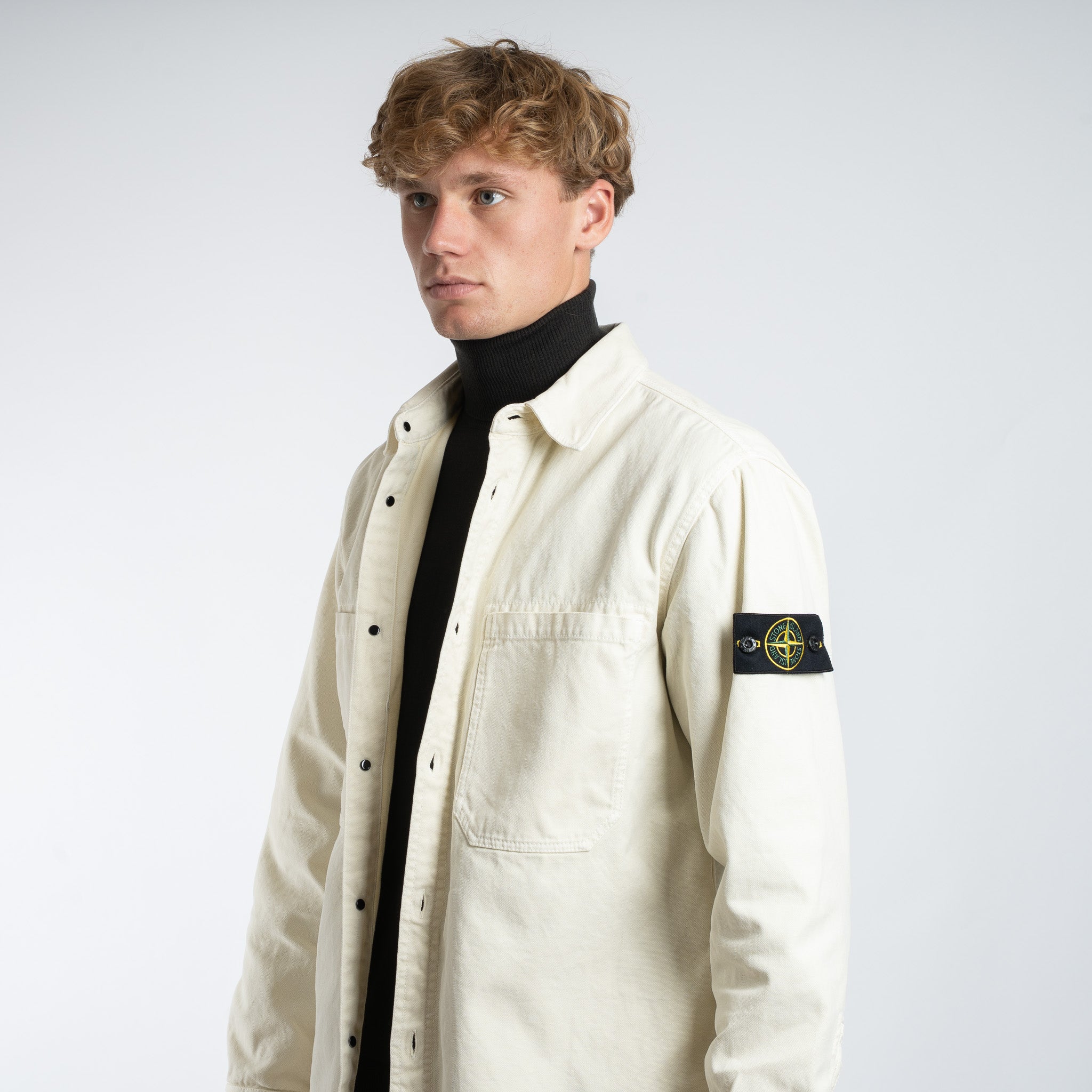 Stone Island Overshirt Crème | Panama 'OLD' Effect