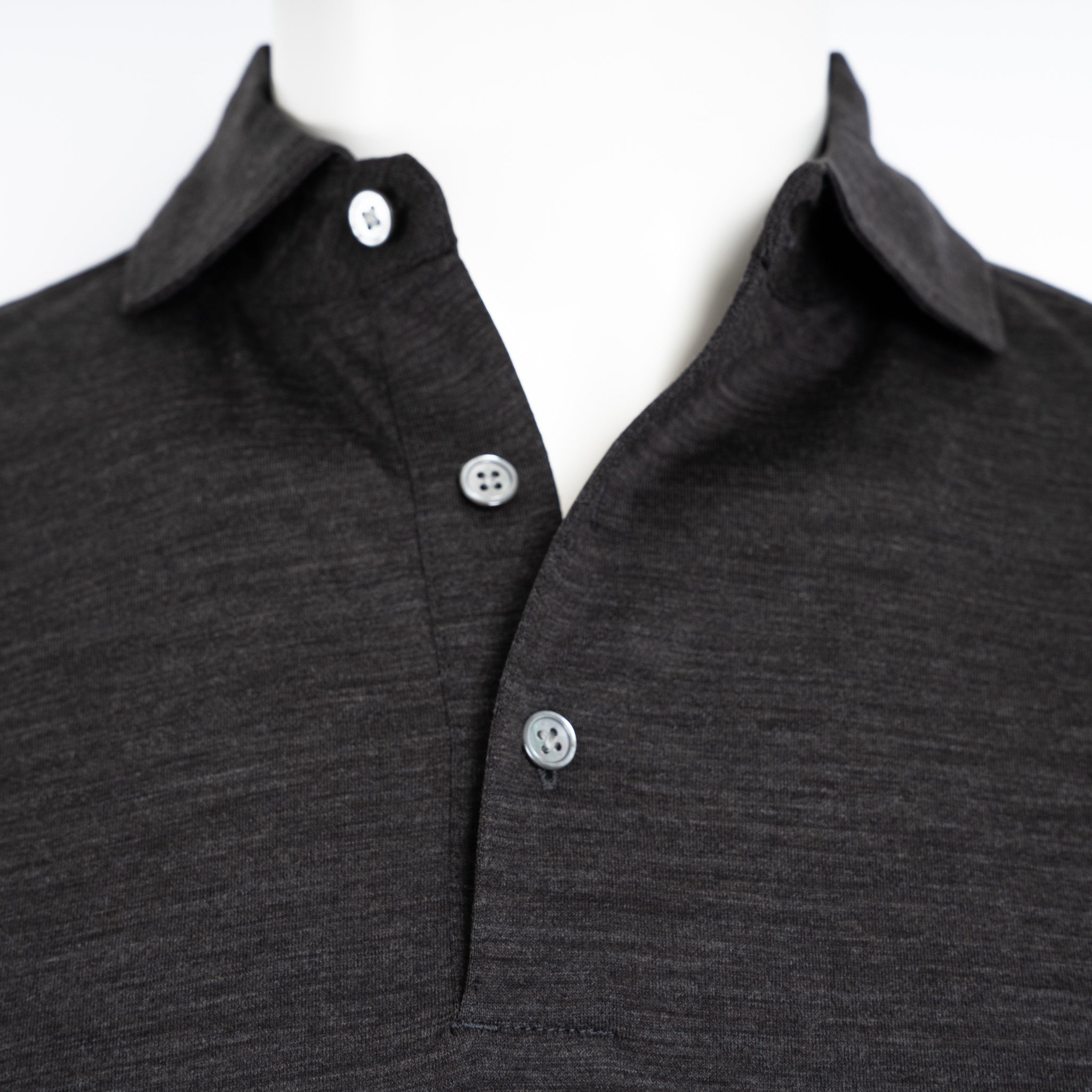 Profuomo Polo Lange Mouwen Bruin | Merino Polo