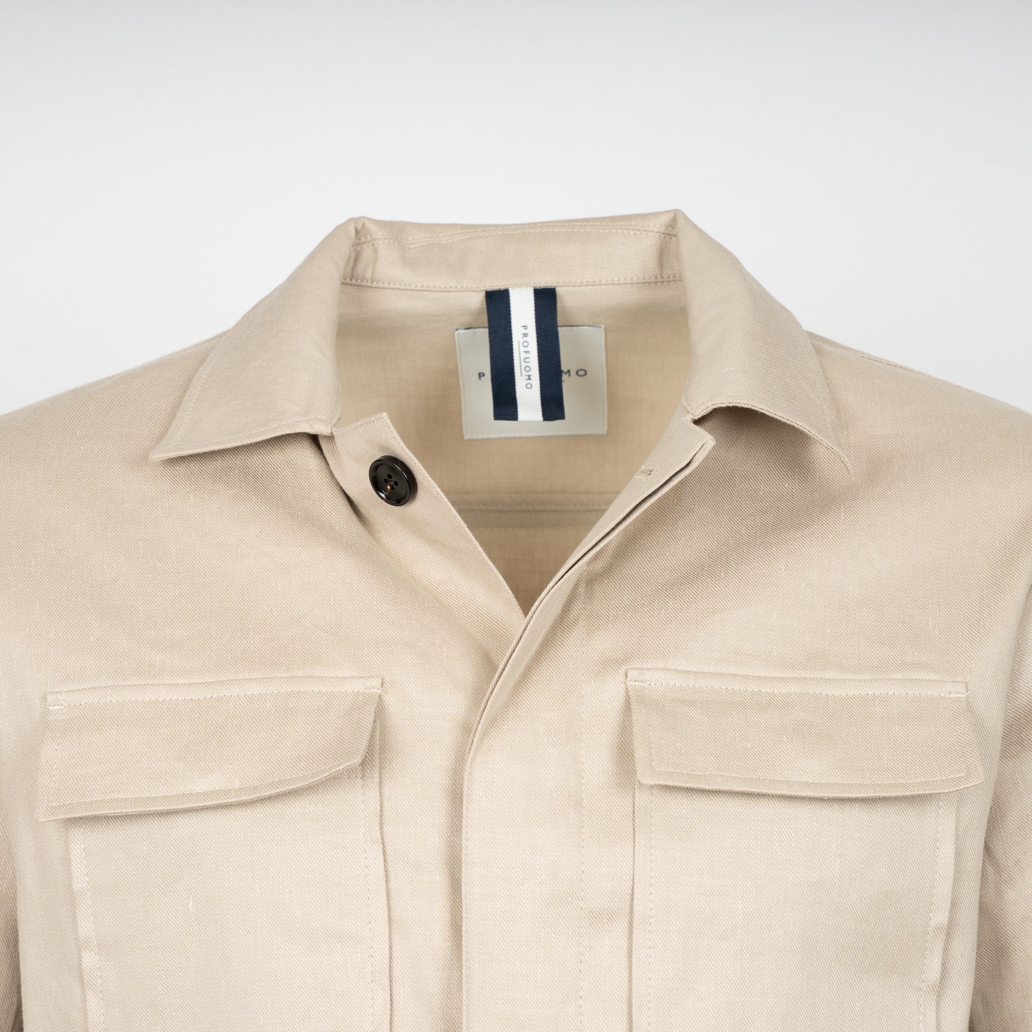 Profuomo Overshirt Beige | Linnen & Katoen