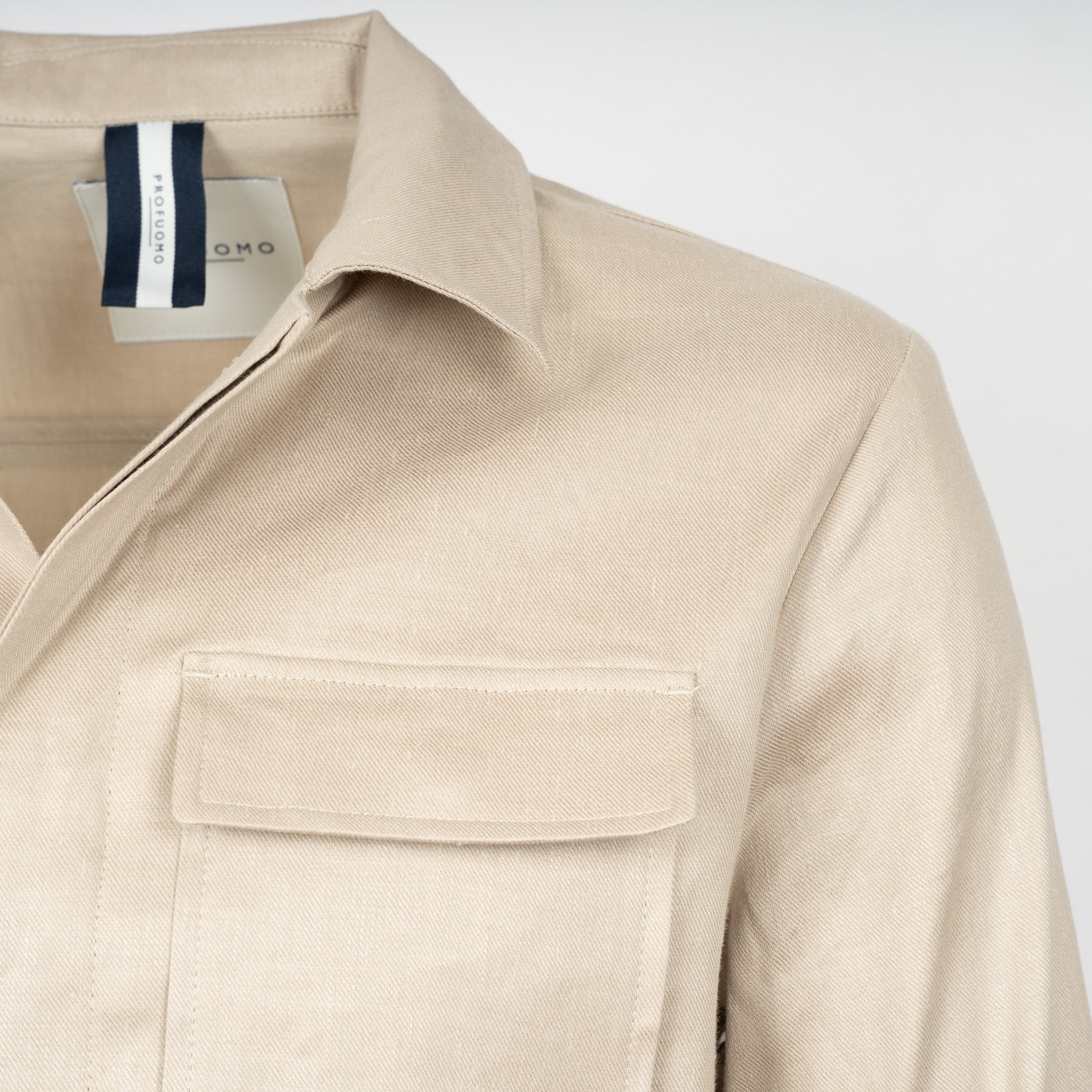 Profuomo Overshirt Beige | Linnen & Katoen