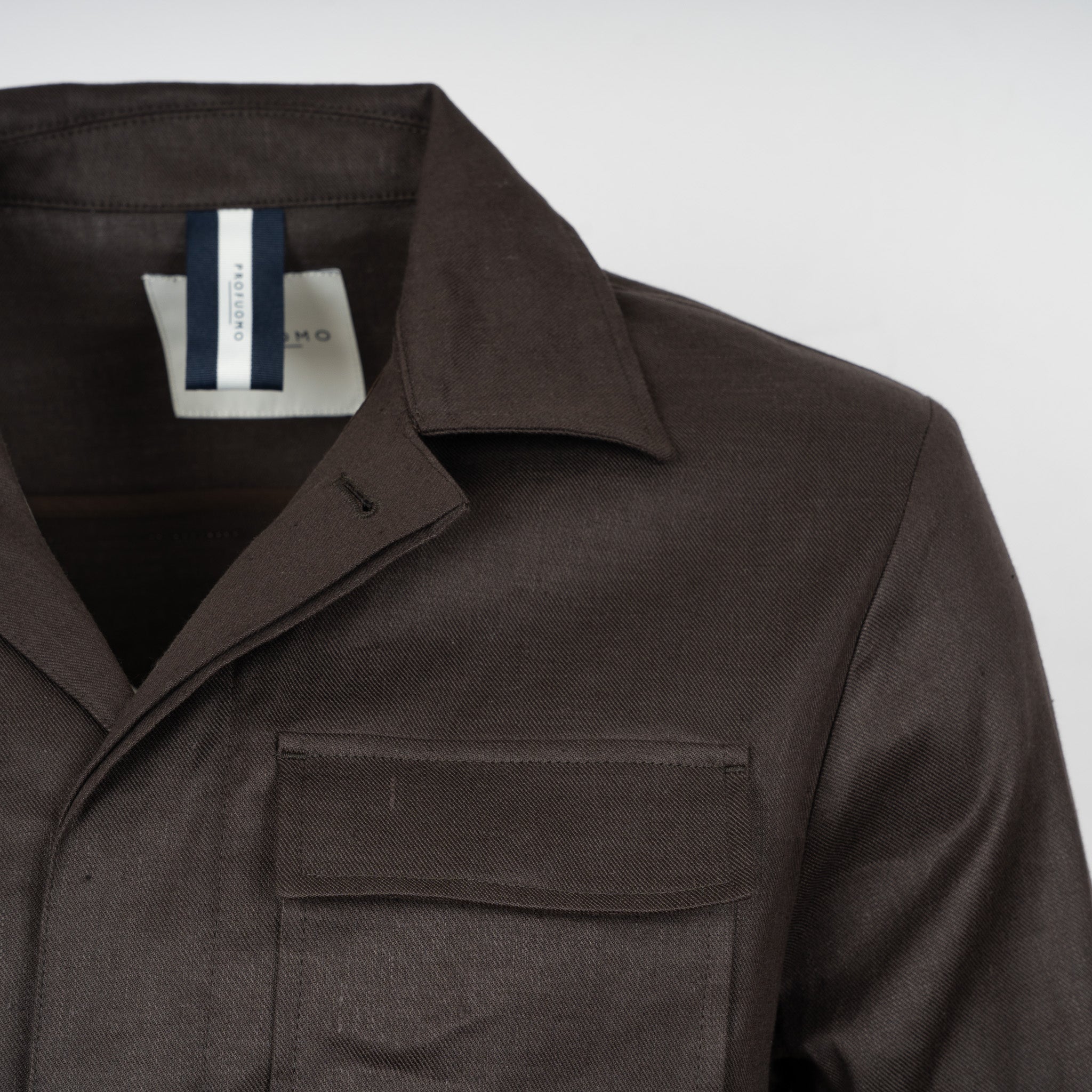 Profuomo Overshirt Bruin | Linnen & Katoen