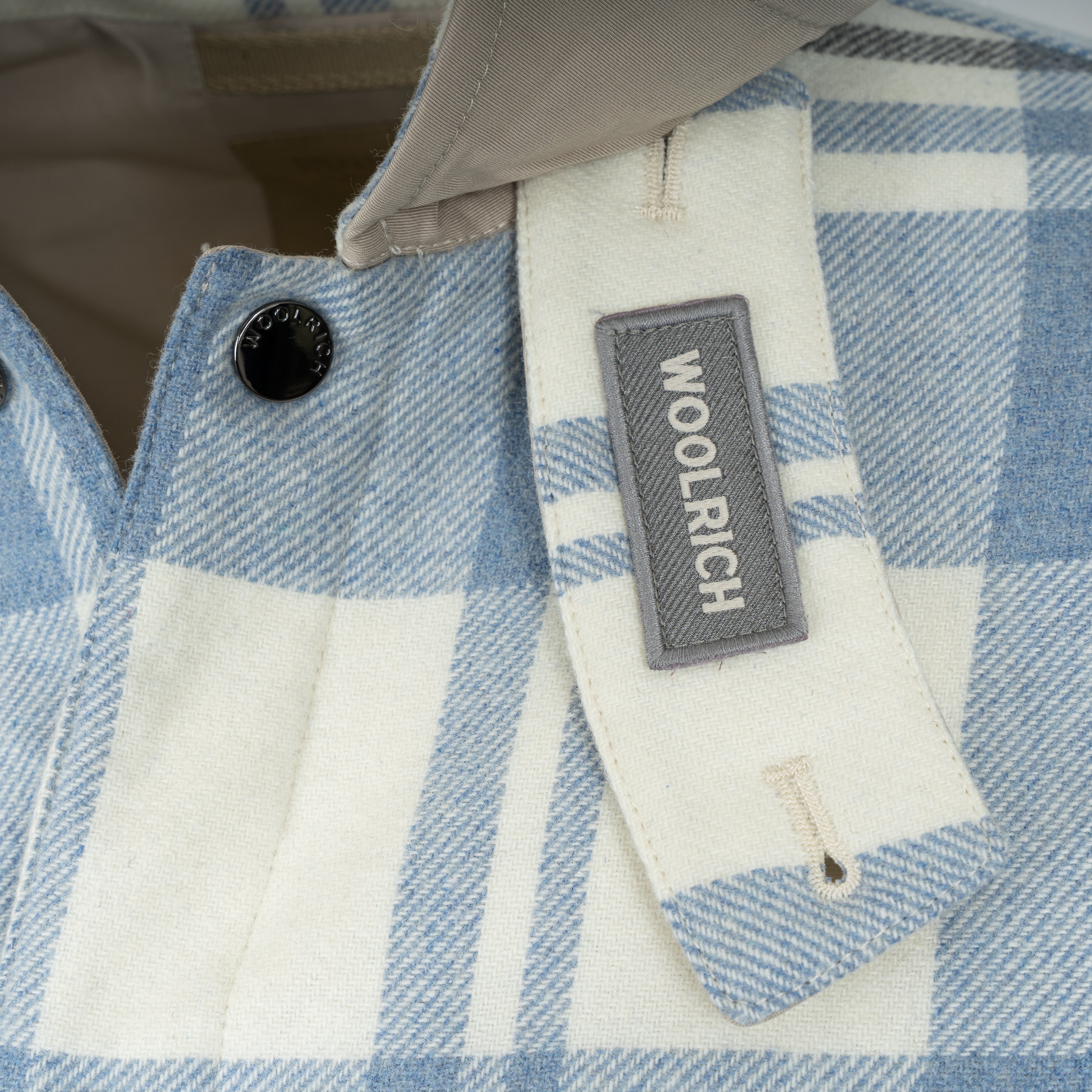 Woolrich Gevoerd Overshirt Lichblauwe Ruit | Alaskan