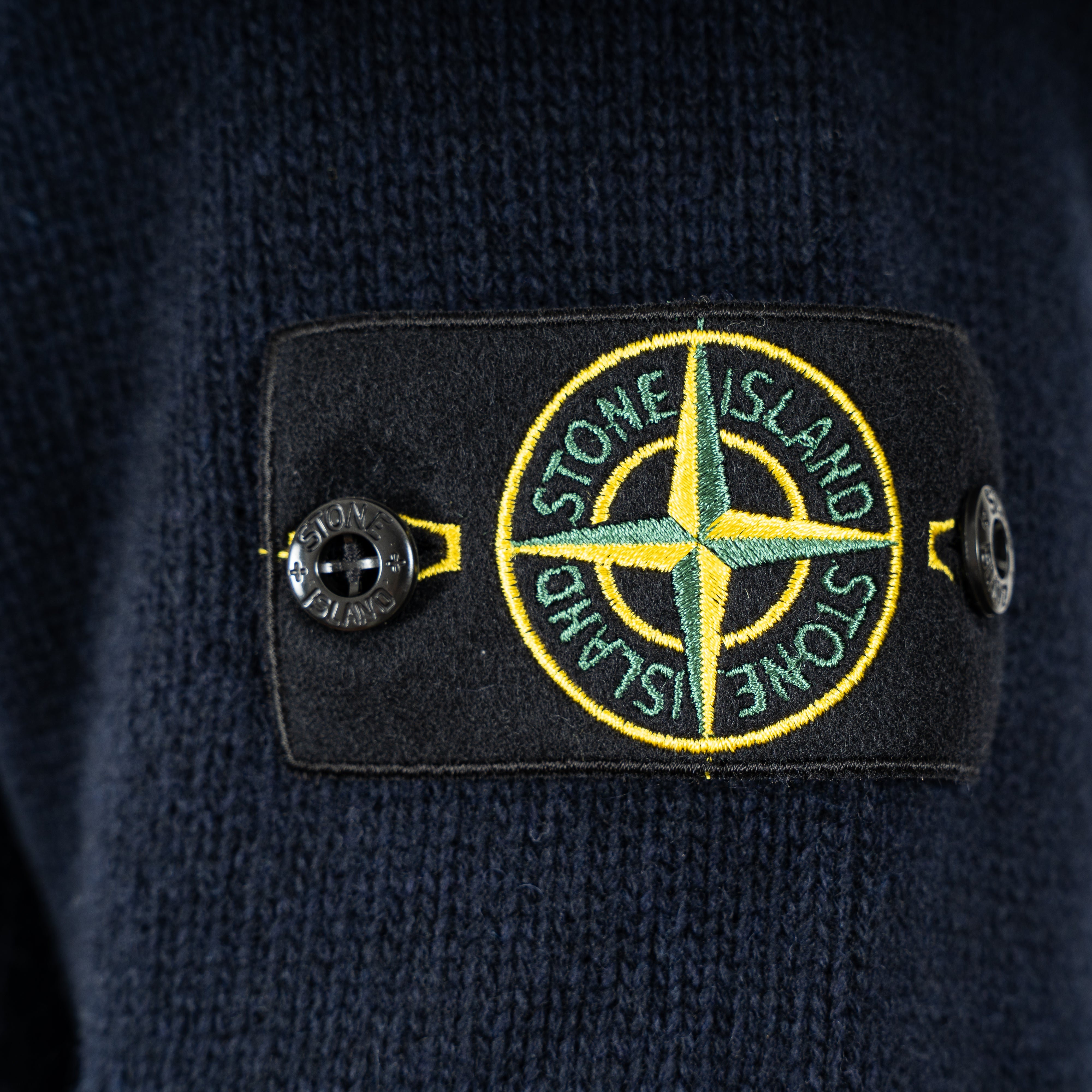 Stone Island Gebreid Vest met Knopen Donkerblauw | Lambswool