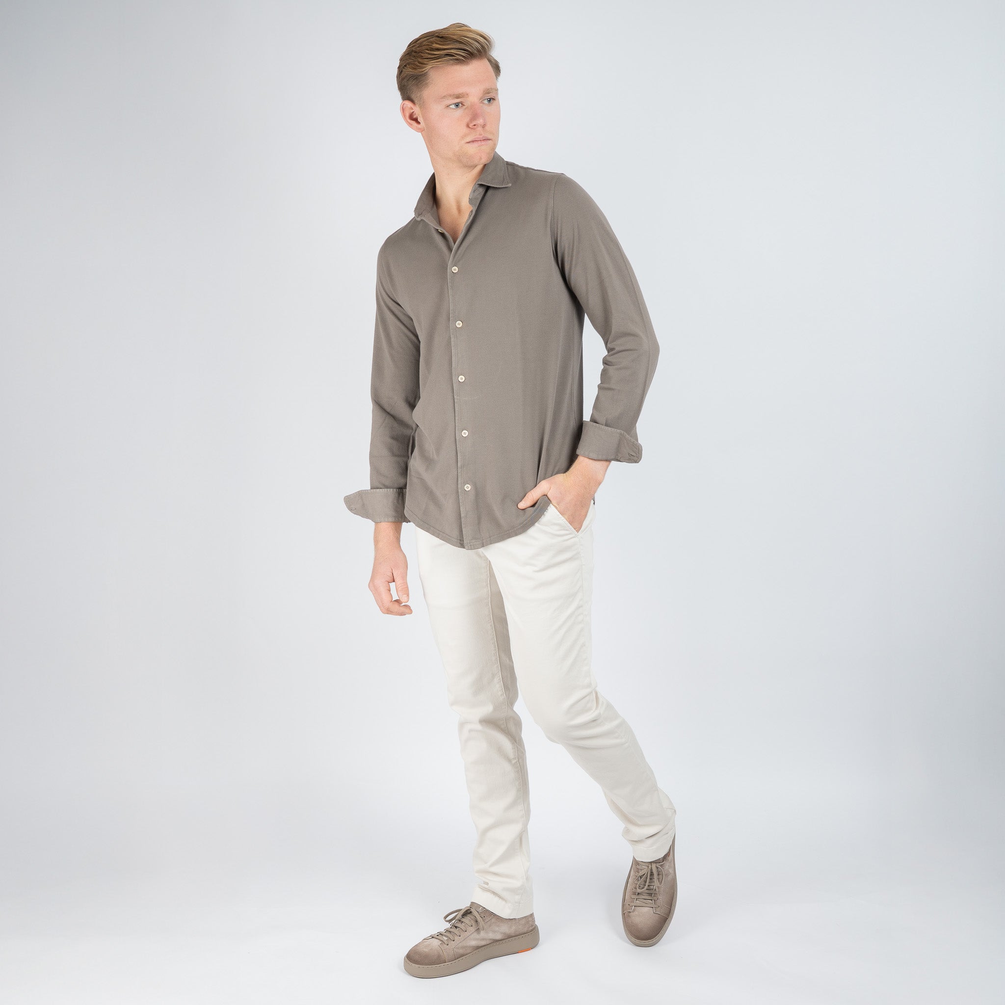 Fedeli Overhemd Taupe | Steve
