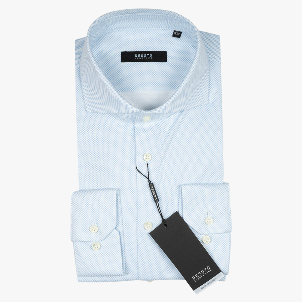 Desoto Overhemd Jersey Lichtblauwe Stip | Luxury Line
