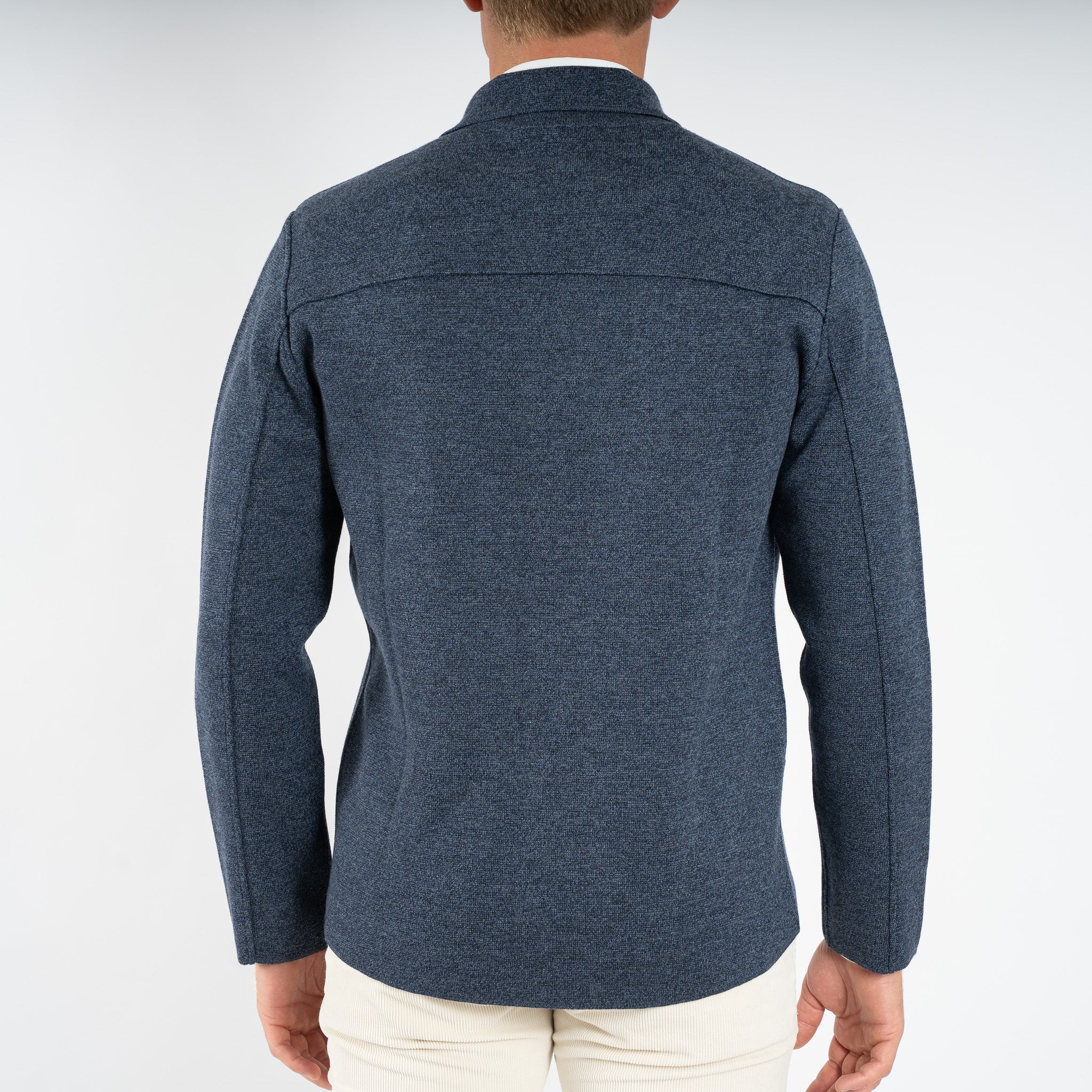Maurizio Baldassari Gebreid Overshirt Jeansblauw | Milano