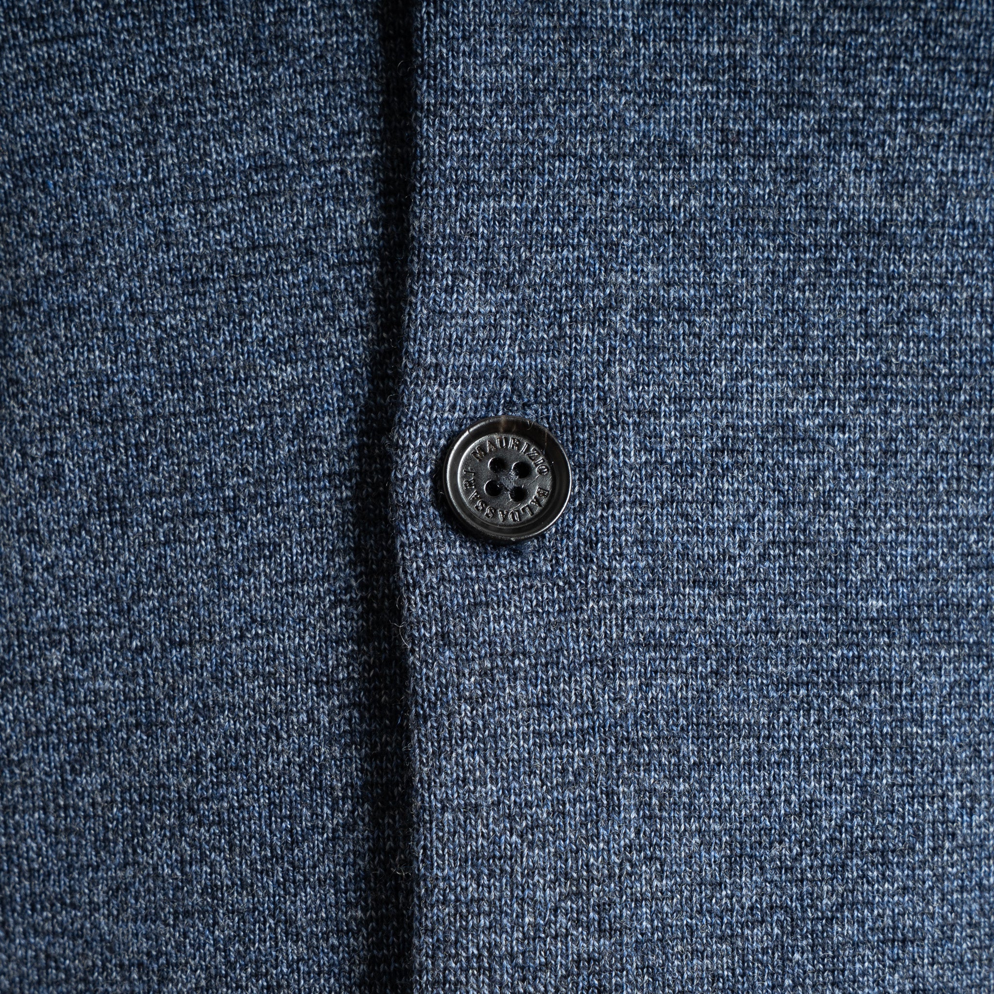 Maurizio Baldassari Gebreid Overshirt Jeansblauw | Milano