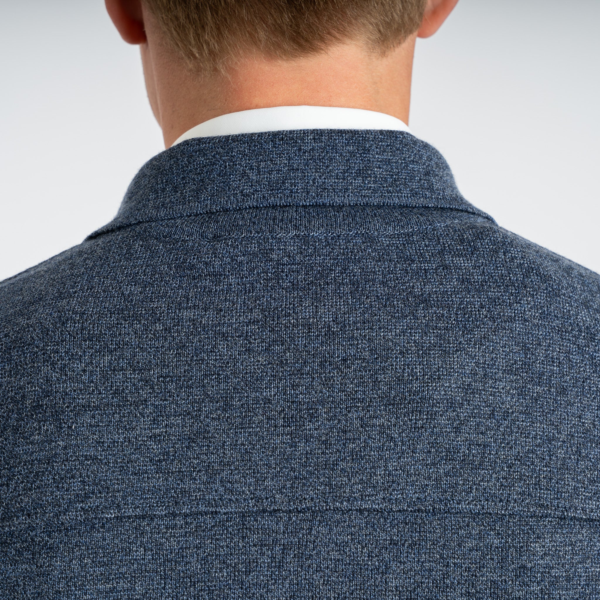 Maurizio Baldassari Gebreid Overshirt Jeansblauw | Milano