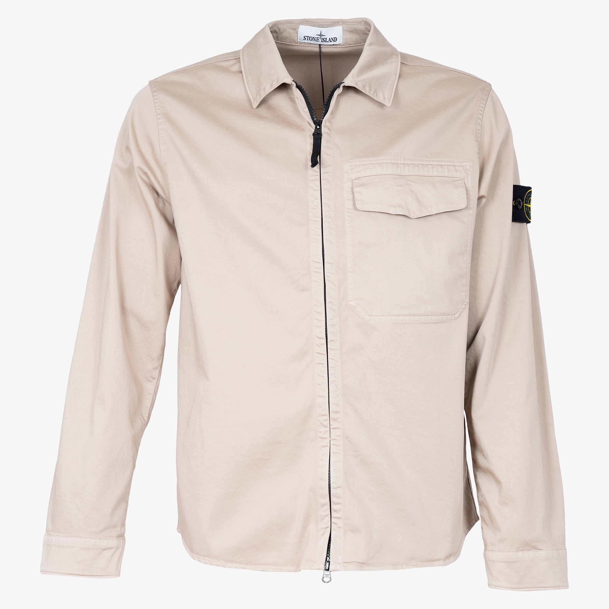 Stone Island Overshirt Beige | Stretch Cotton Satin