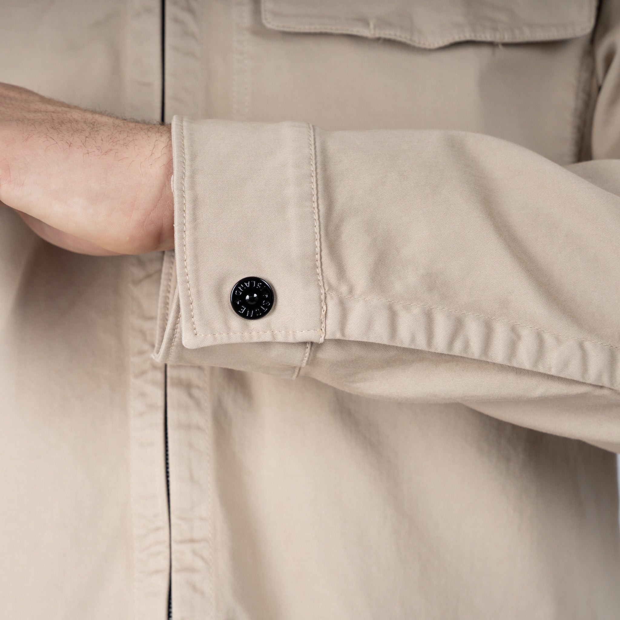 Stone Island Overshirt Beige | Stretch Cotton Satin