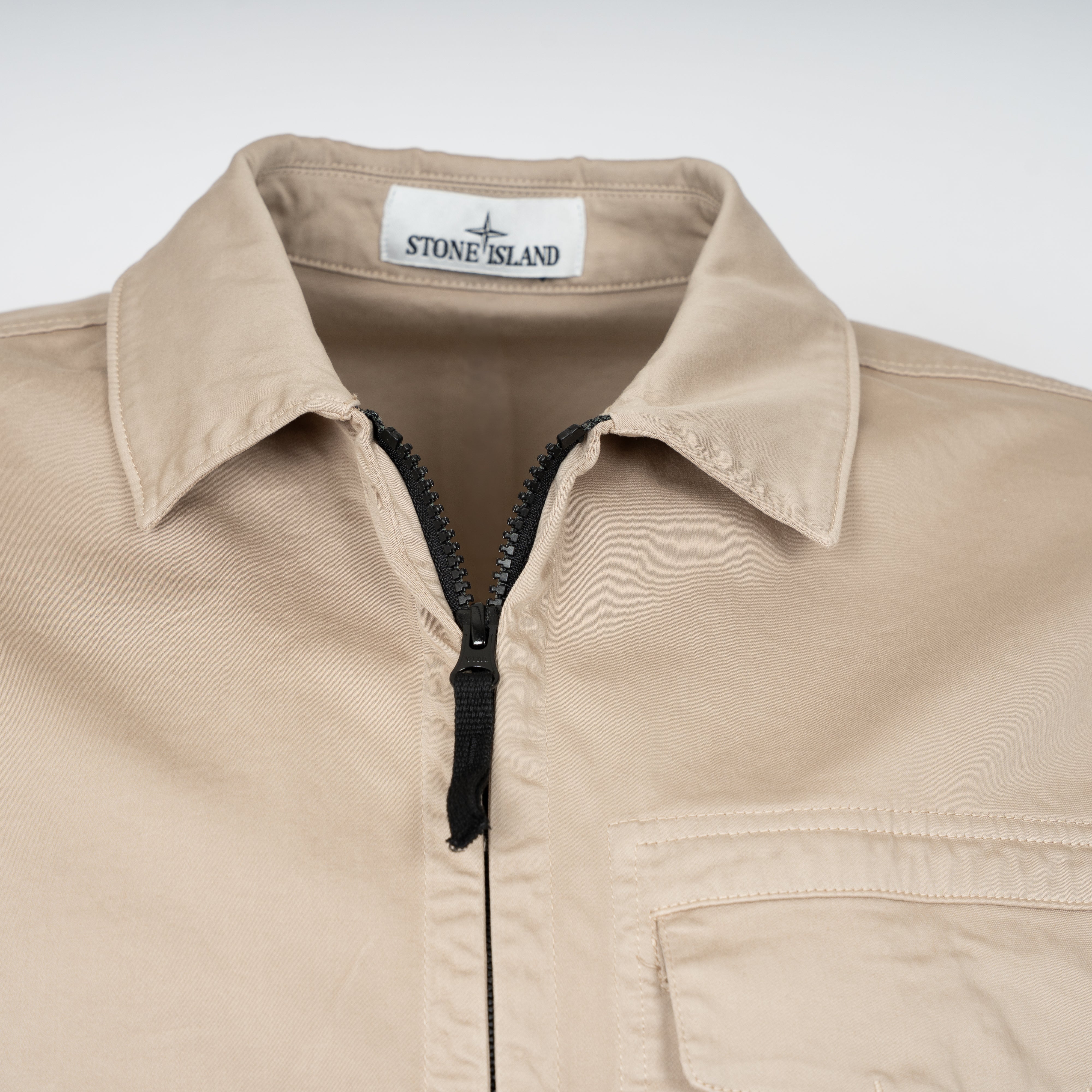 Stone Island Overshirt Beige | Stretch Cotton Satin
