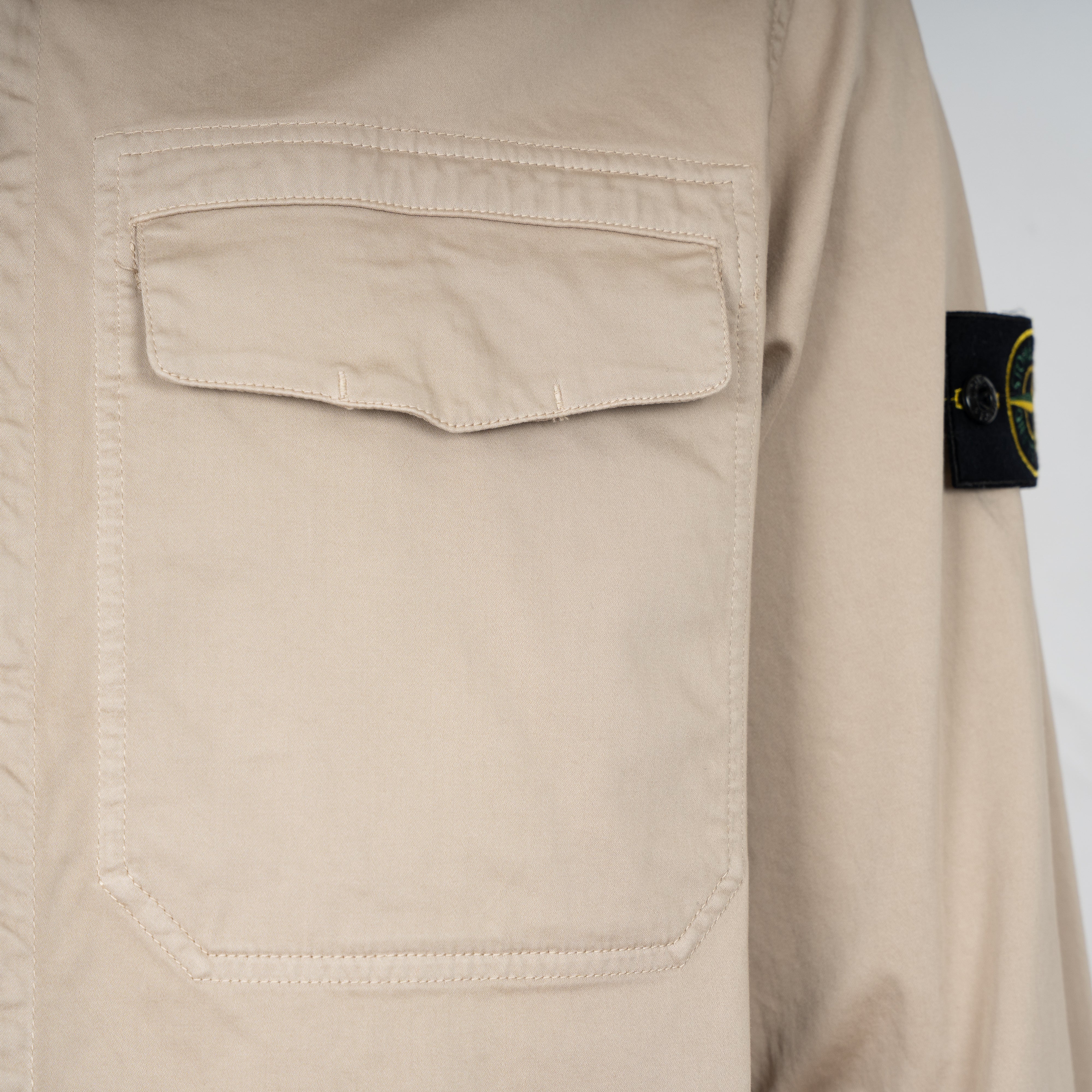 Stone Island Overshirt Beige | Stretch Cotton Satin