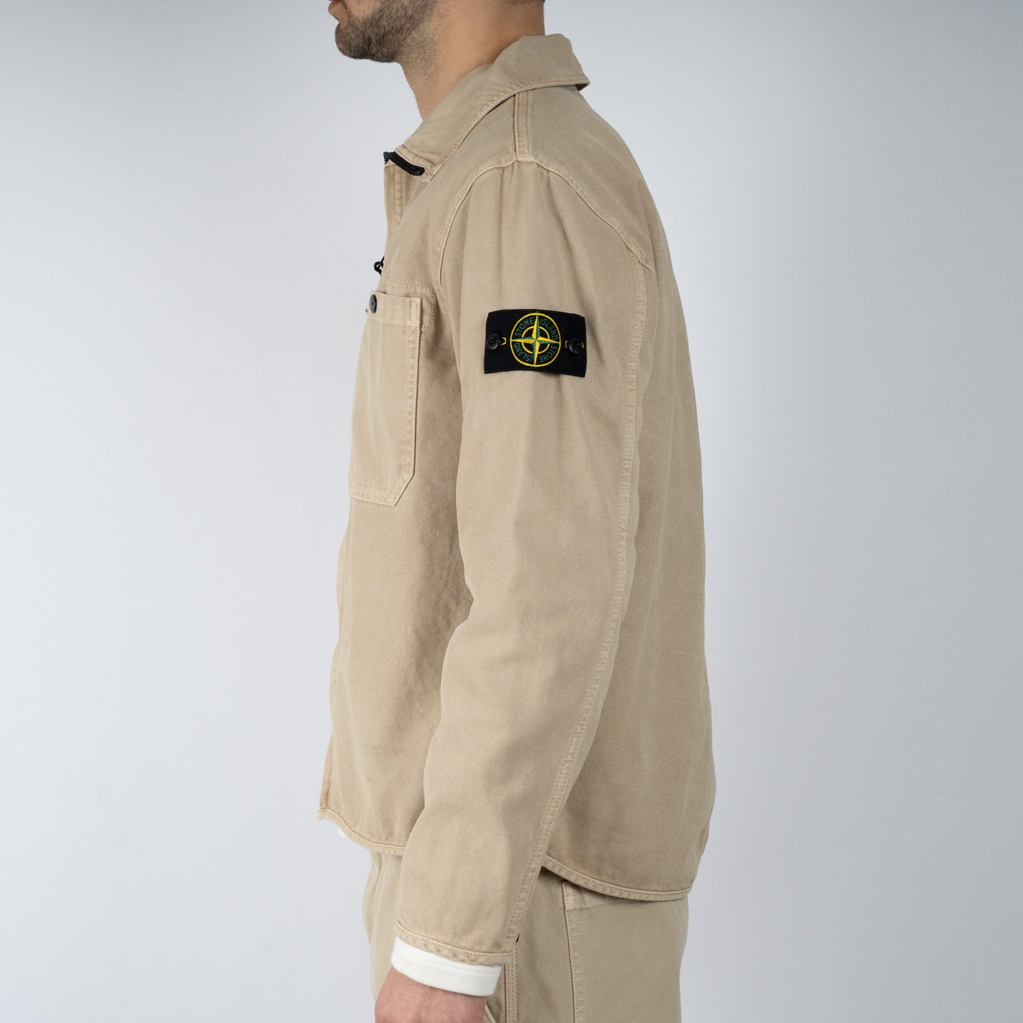 Stone Island Overshirt Zand | Panama Cotton