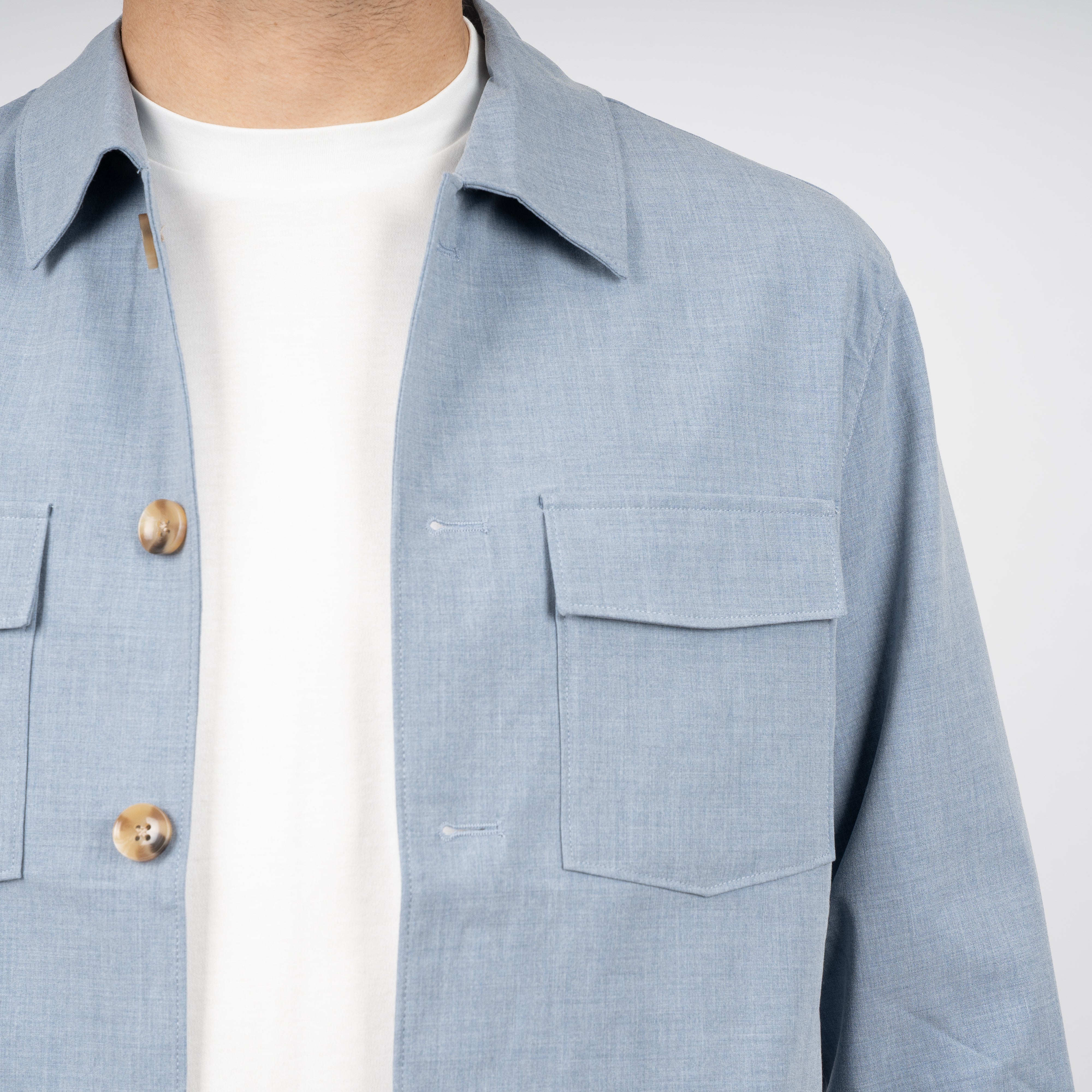 SEVEN DIALS Overshirt Lichtblauw | Ronan