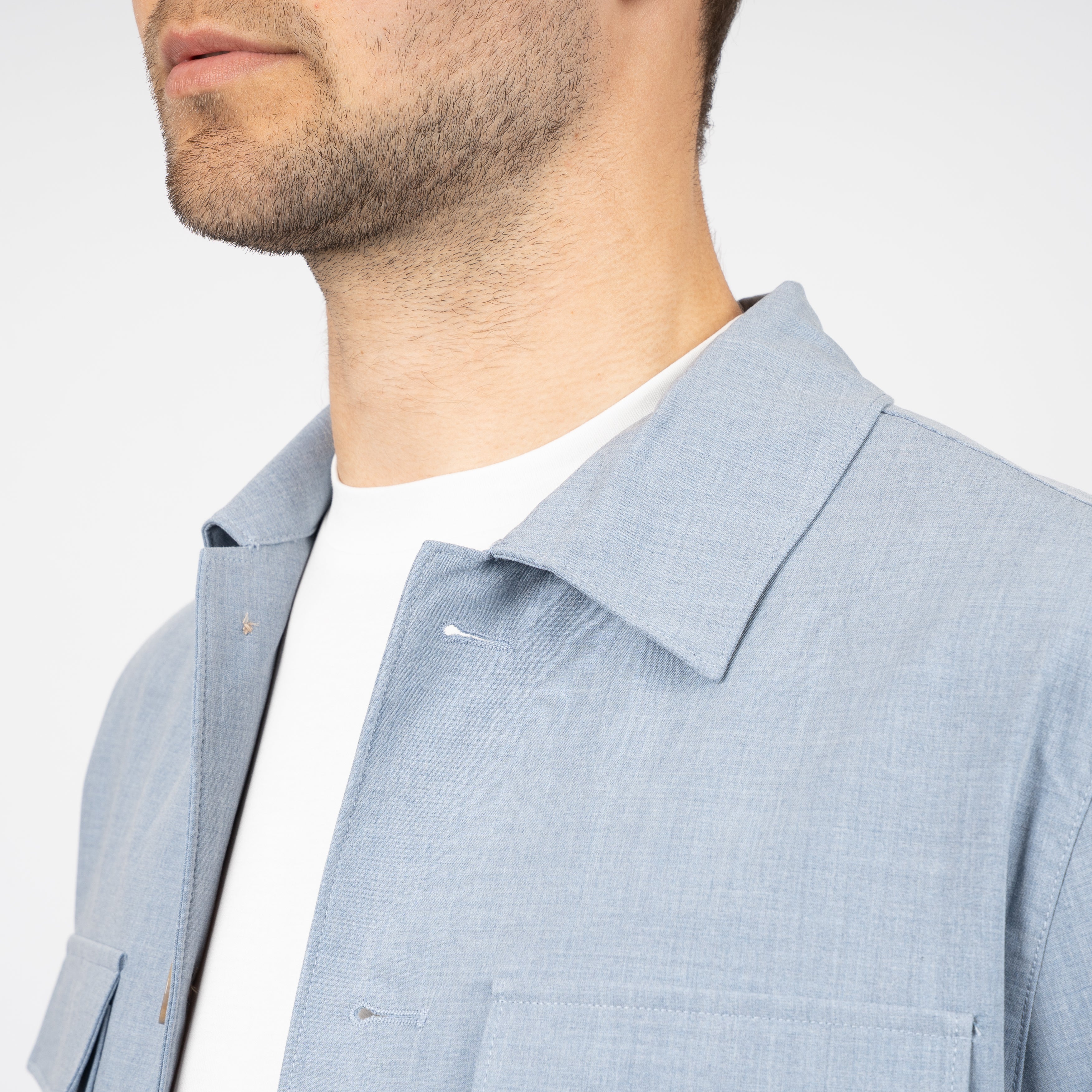 SEVEN DIALS Overshirt Lichtblauw | Ronan