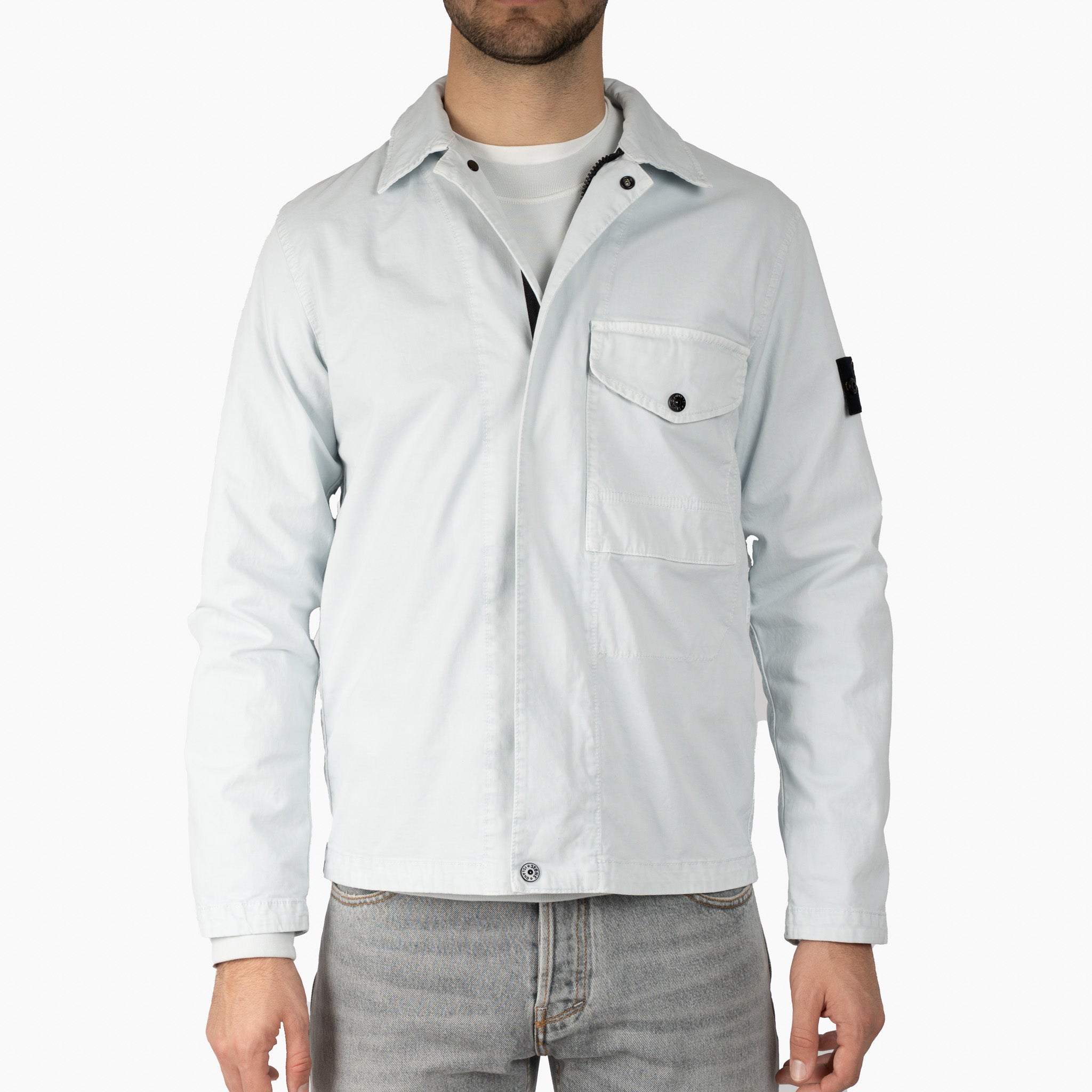 Stone Island Overshirt Lichtblauw | 'OLD' Effect