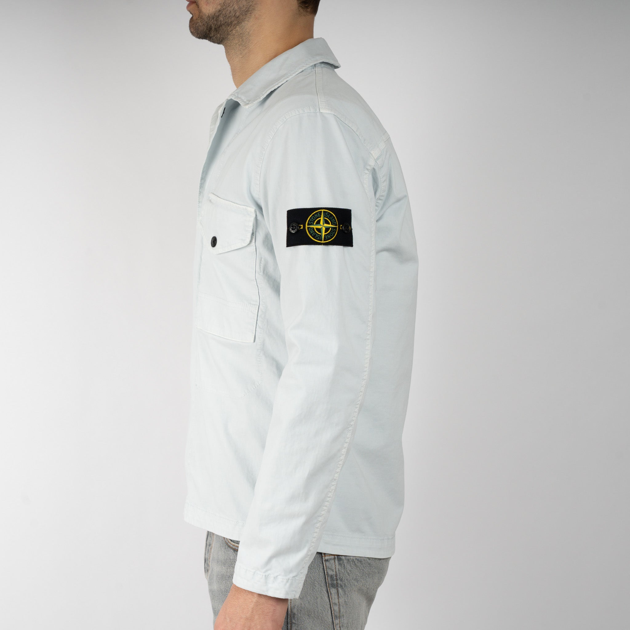 Stone Island Overshirt Lichtblauw | 'OLD' Effect