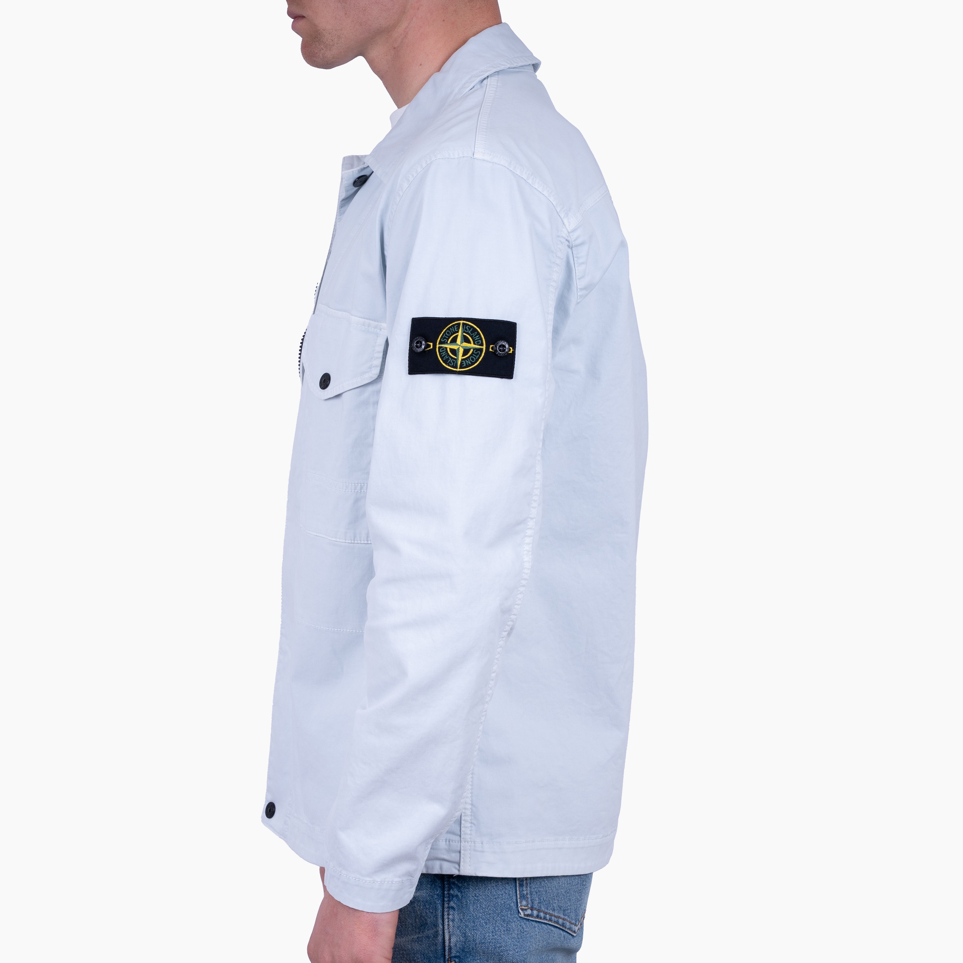 Stone Island Overshirt Lichtblauw | 'OLD' Effect