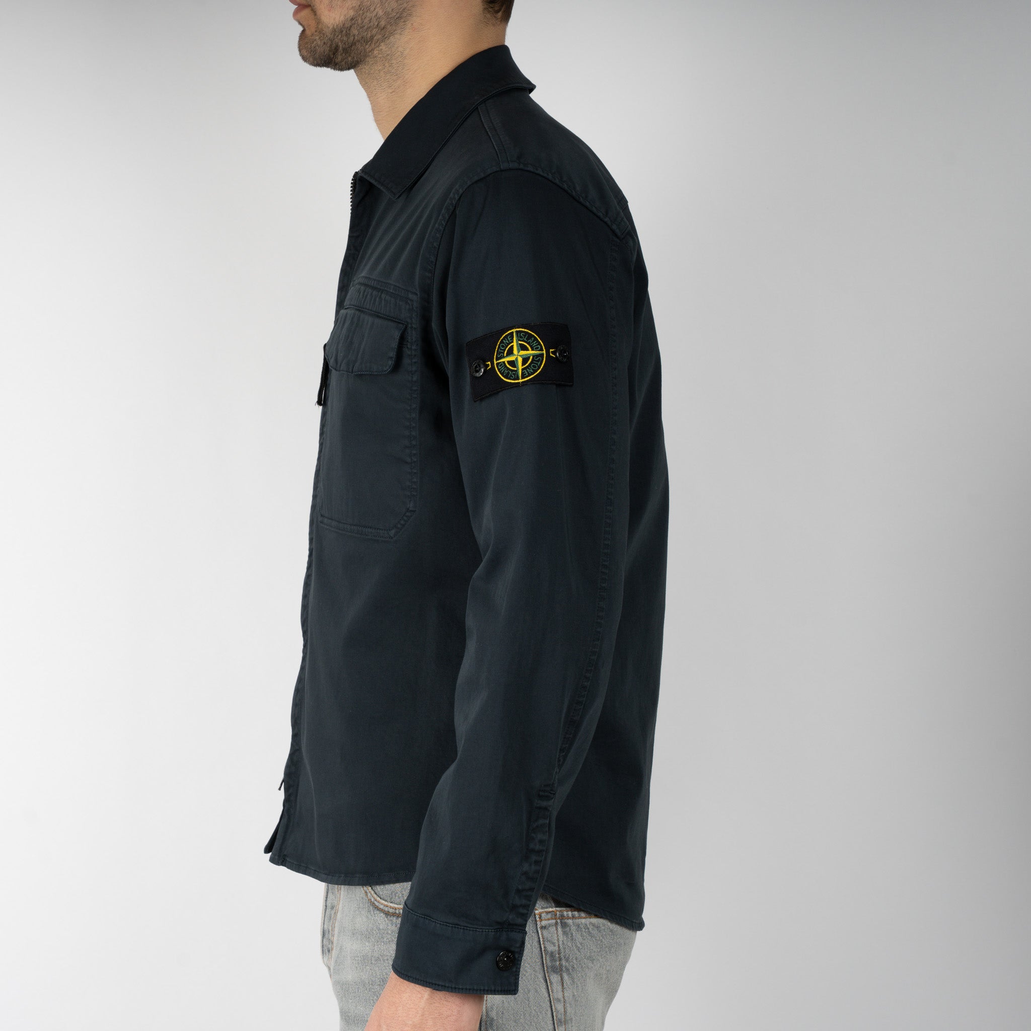 Stone Island Overshirt Blauw | Cotton Satin