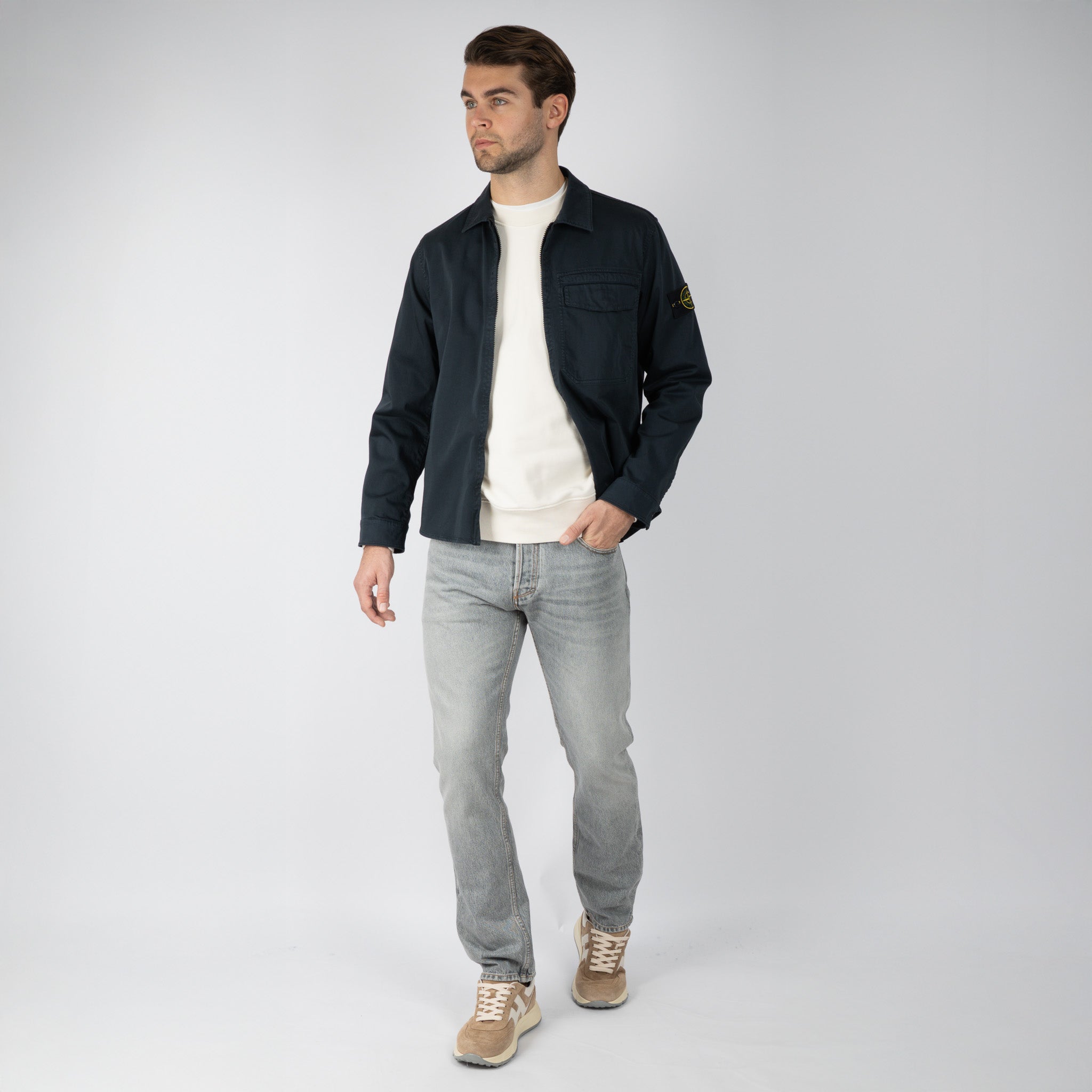 Stone Island Overshirt Blauw | Cotton Satin