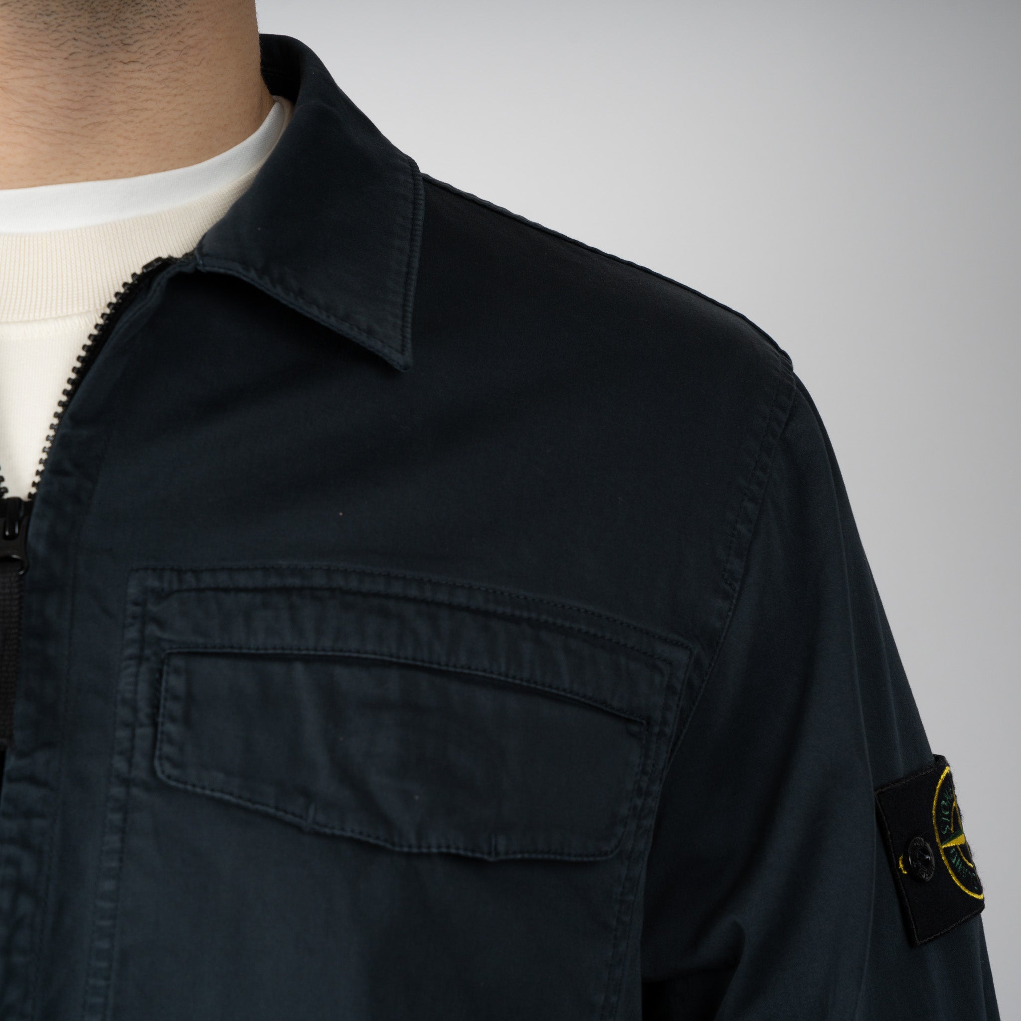 Stone Island Overshirt Blauw | Cotton Satin