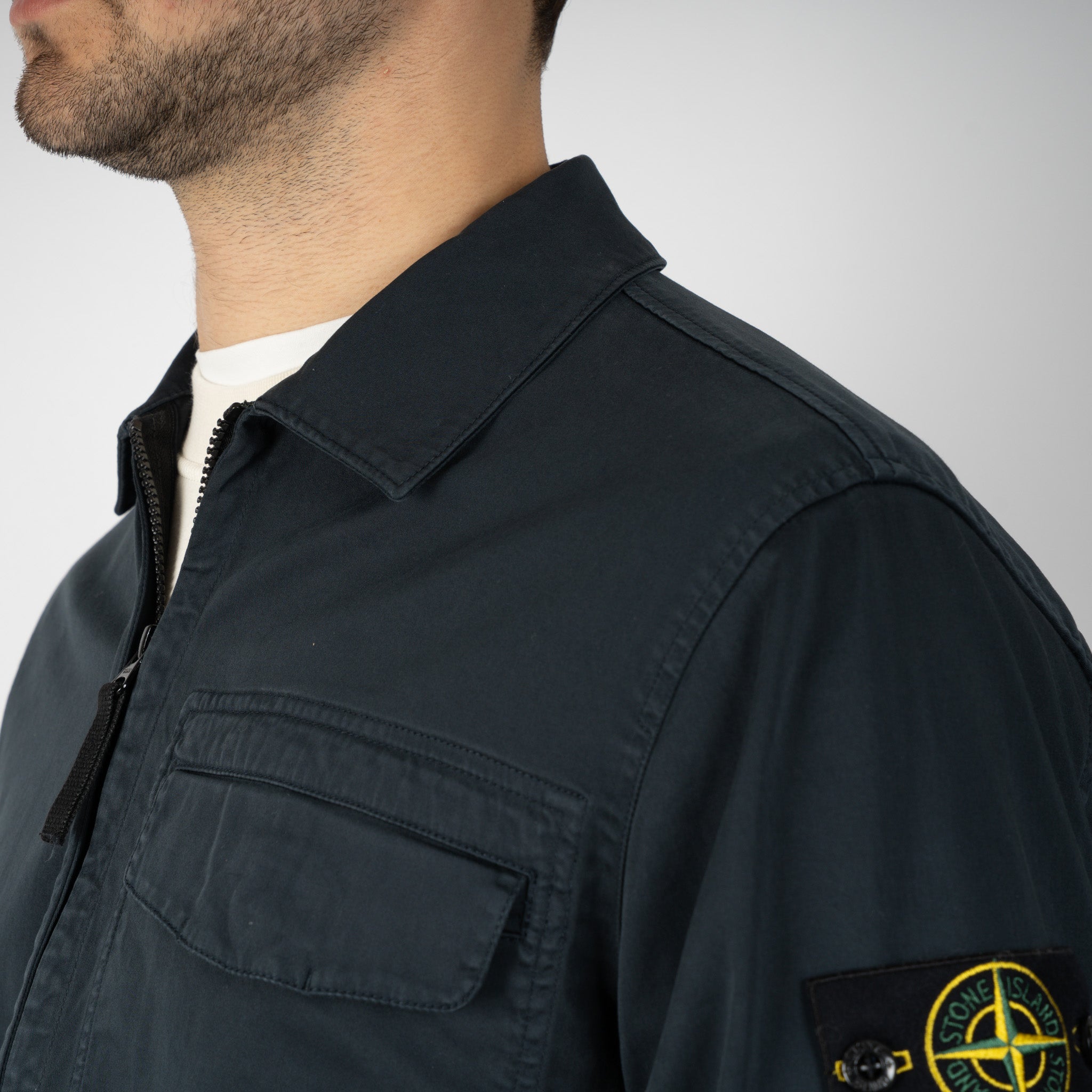 Stone Island Overshirt Blauw | Cotton Satin