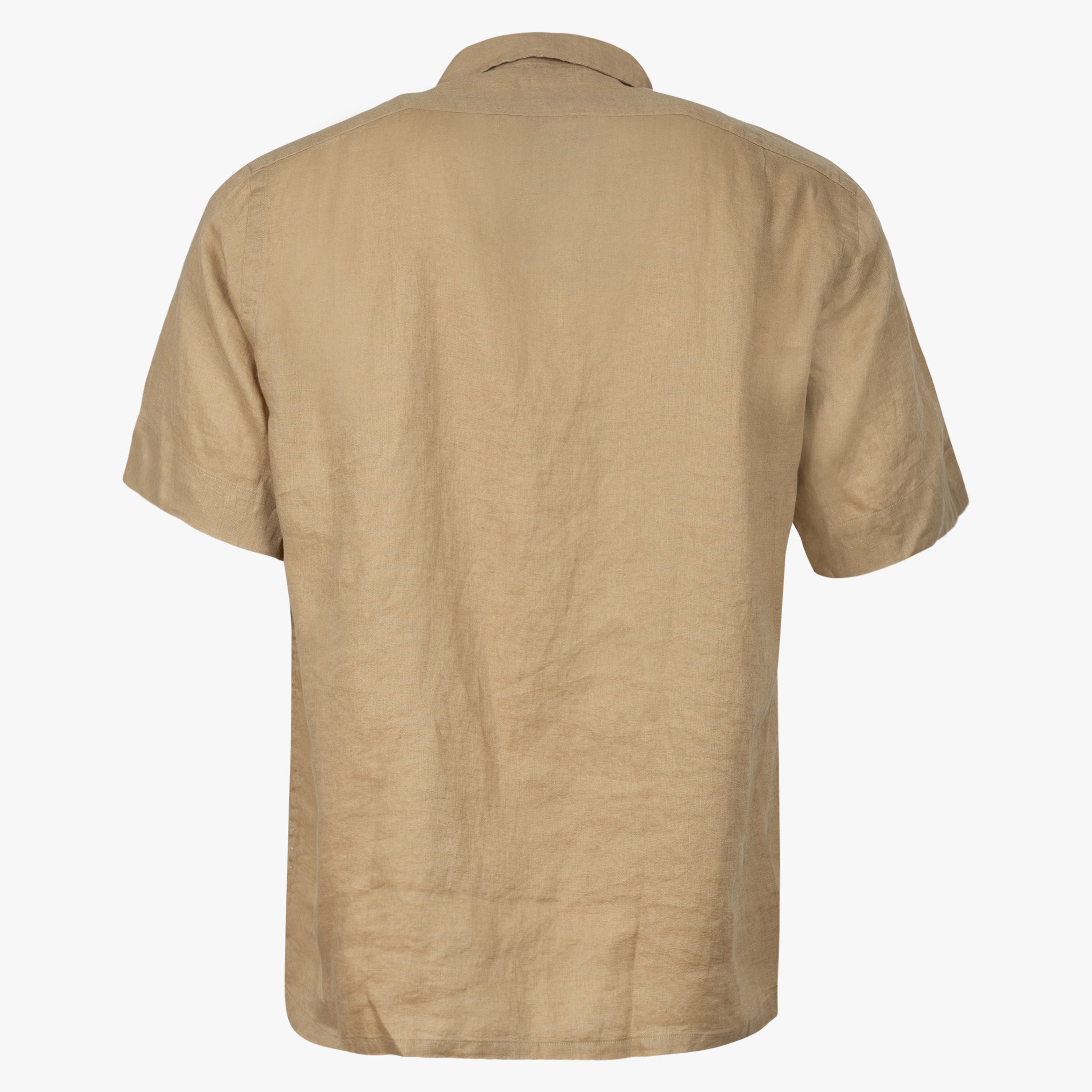 Ralph Lauren Overhemd Linnen Korte Mouw Camel | Classic Fit