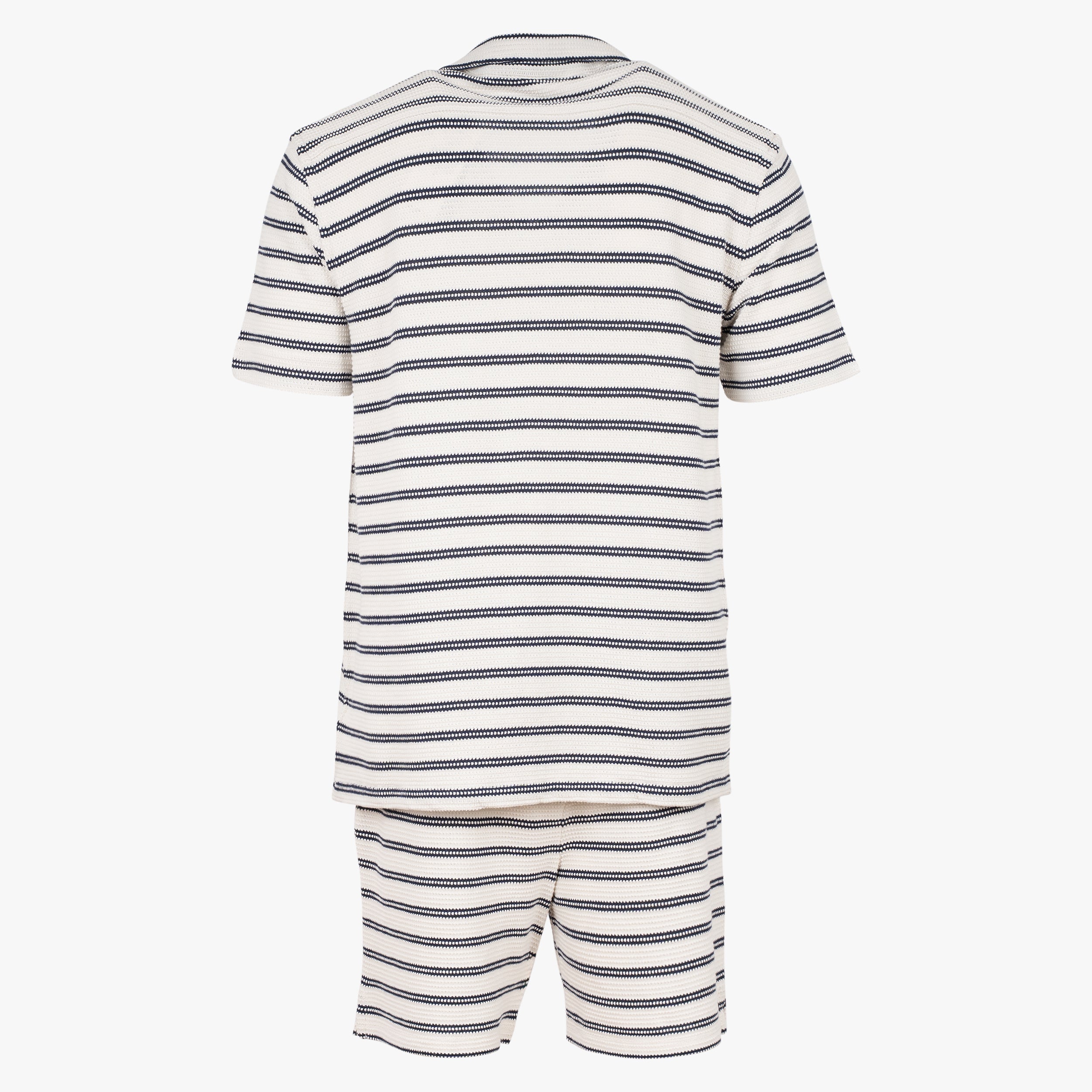 Ralph Lauren Overhemd Korte Mouw Blauw Gestreept | Pointelle-Ribbed