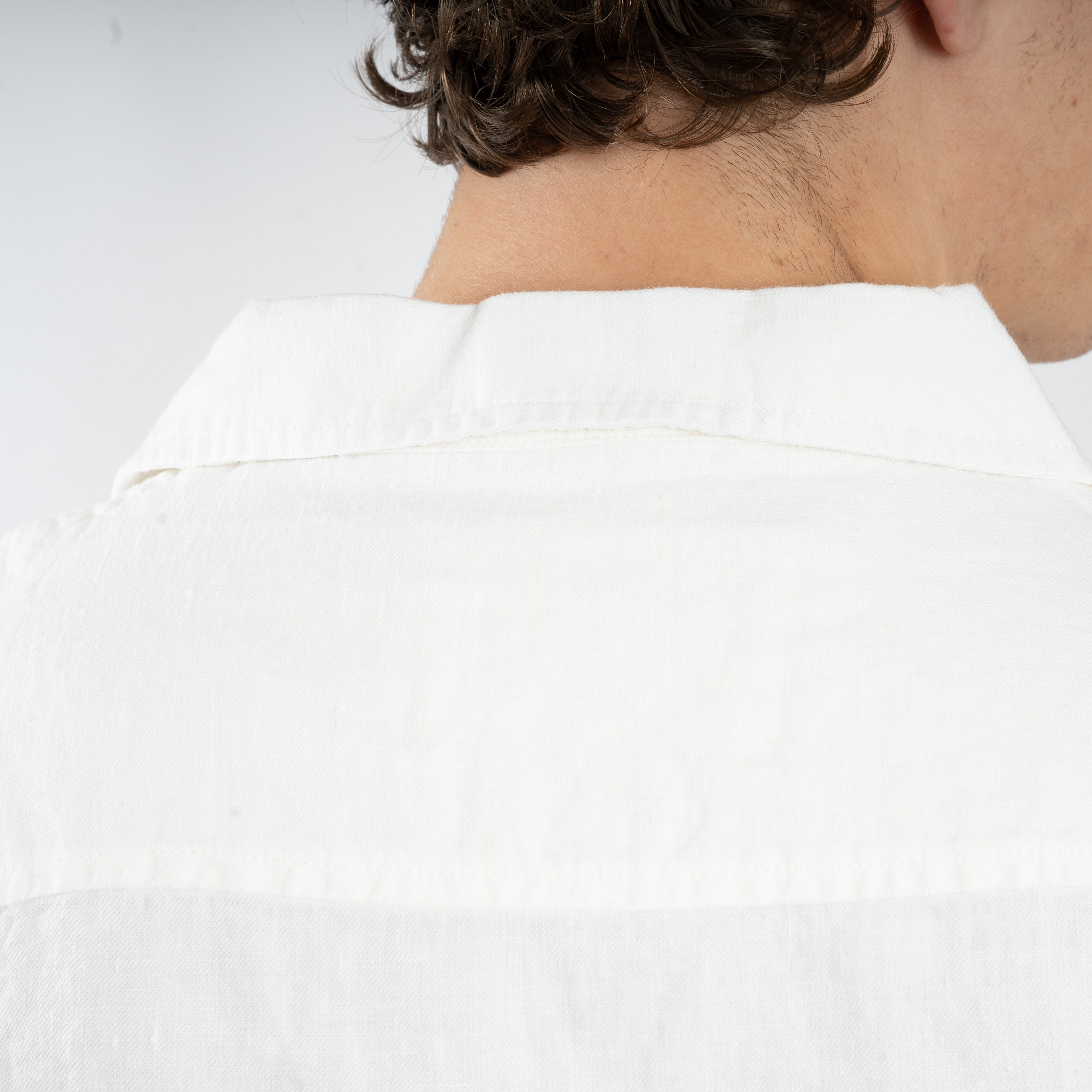 Bram's Fruit Linnen Korte Mouwen Overhemd Wit | LINEN REPAIR SHIRT