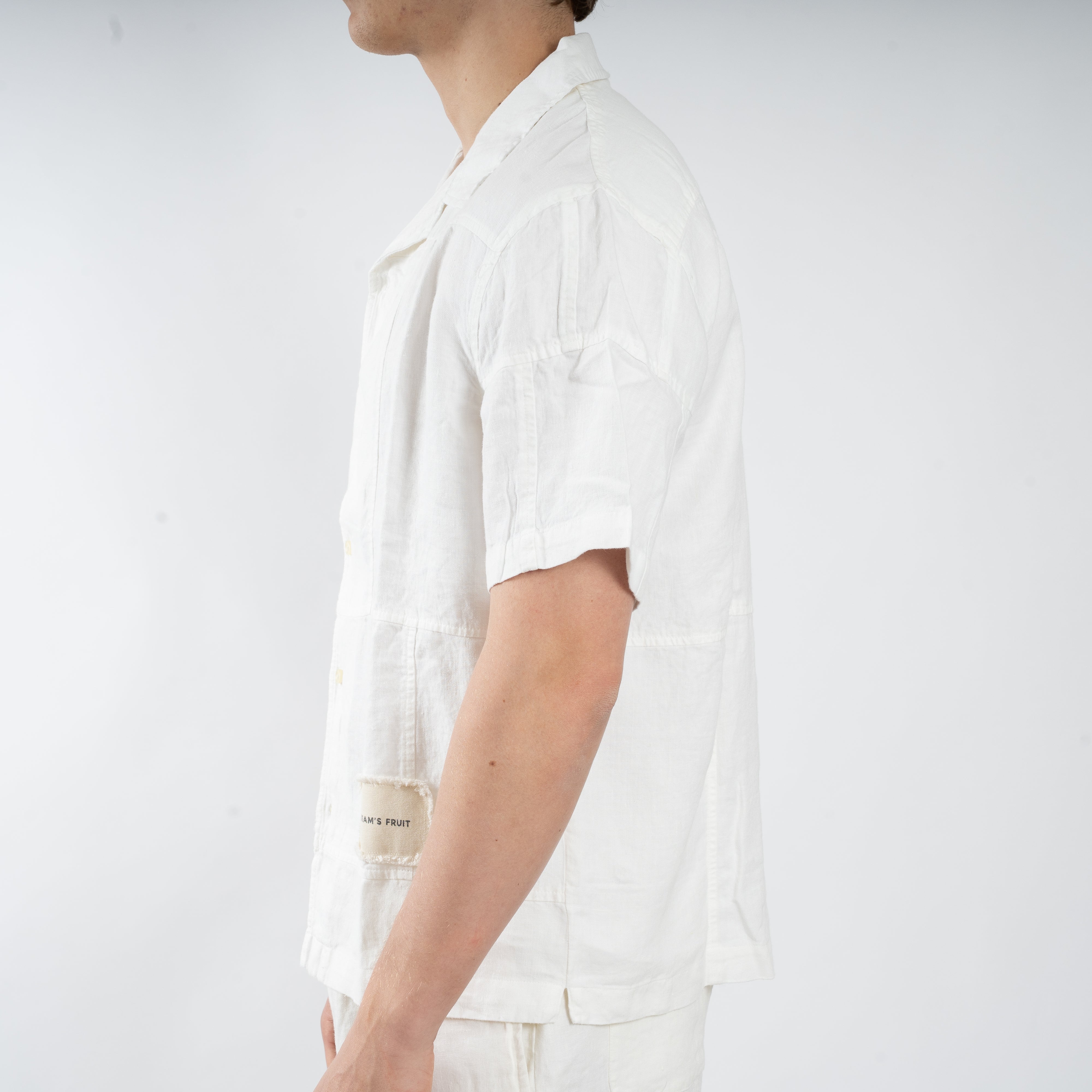 Bram's Fruit Linnen Korte Mouwen Overhemd Wit | LINEN REPAIR SHIRT