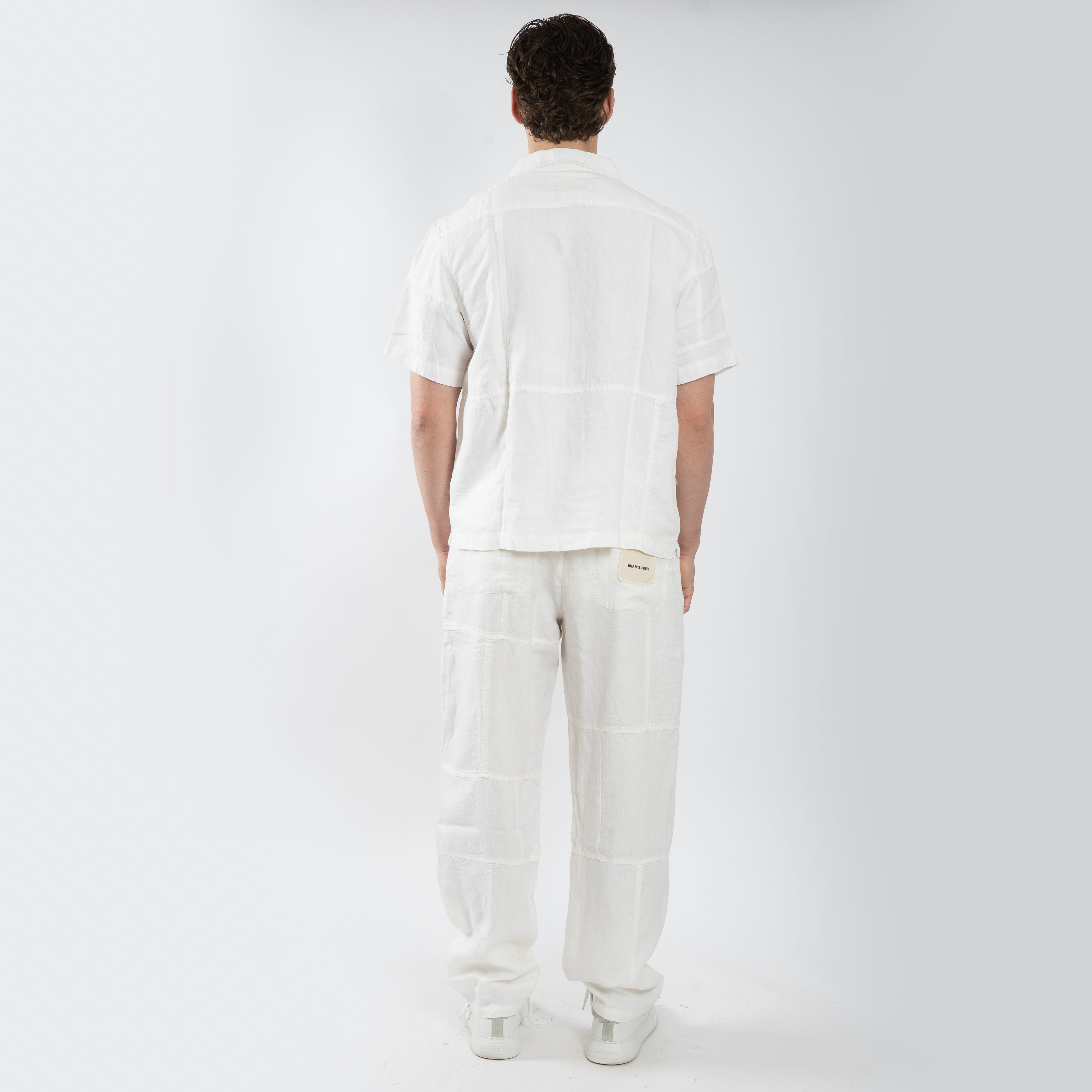 Bram's Fruit Linnen Korte Mouwen Overhemd Wit | LINEN REPAIR SHIRT