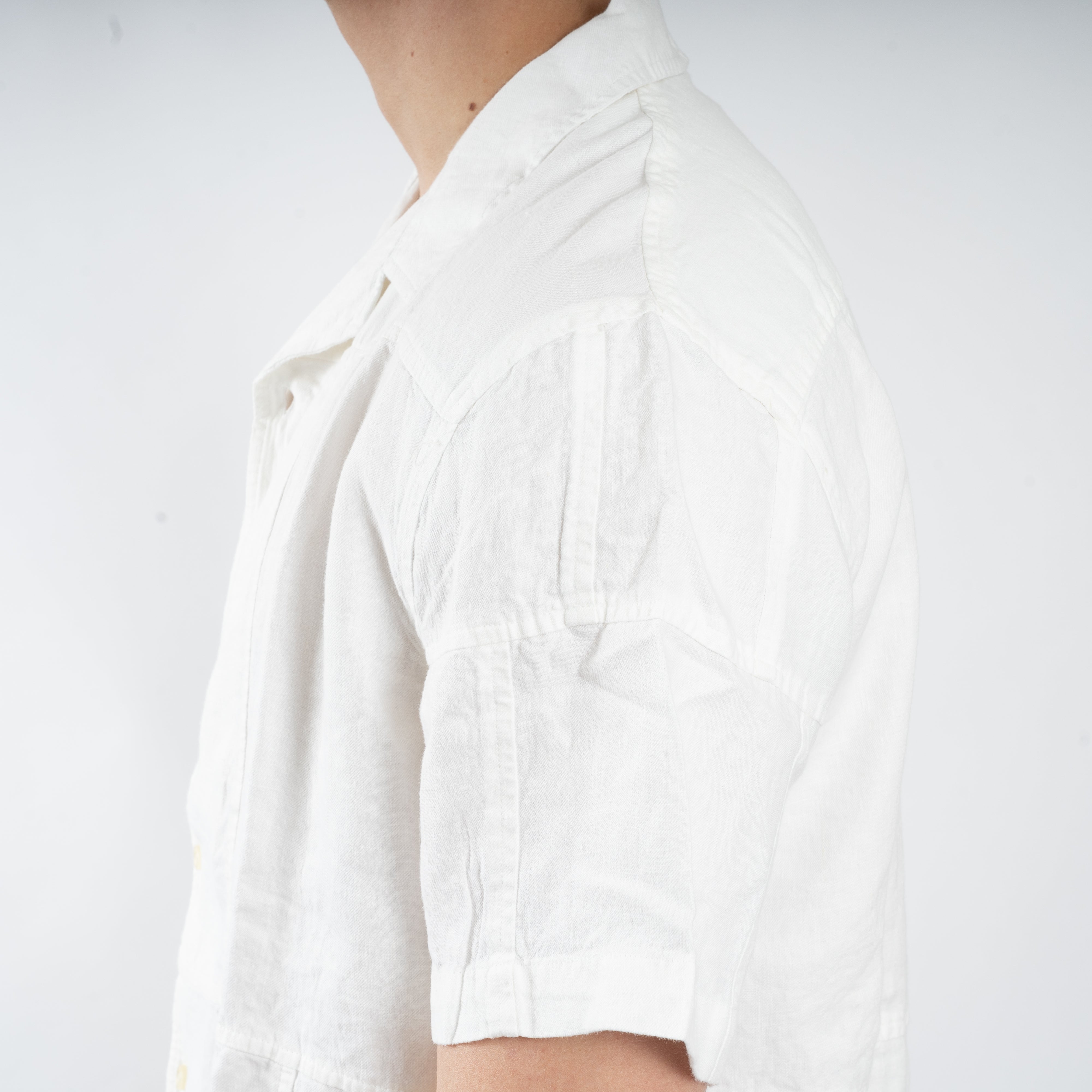 Bram's Fruit Linnen Korte Mouwen Overhemd Wit | LINEN REPAIR SHIRT