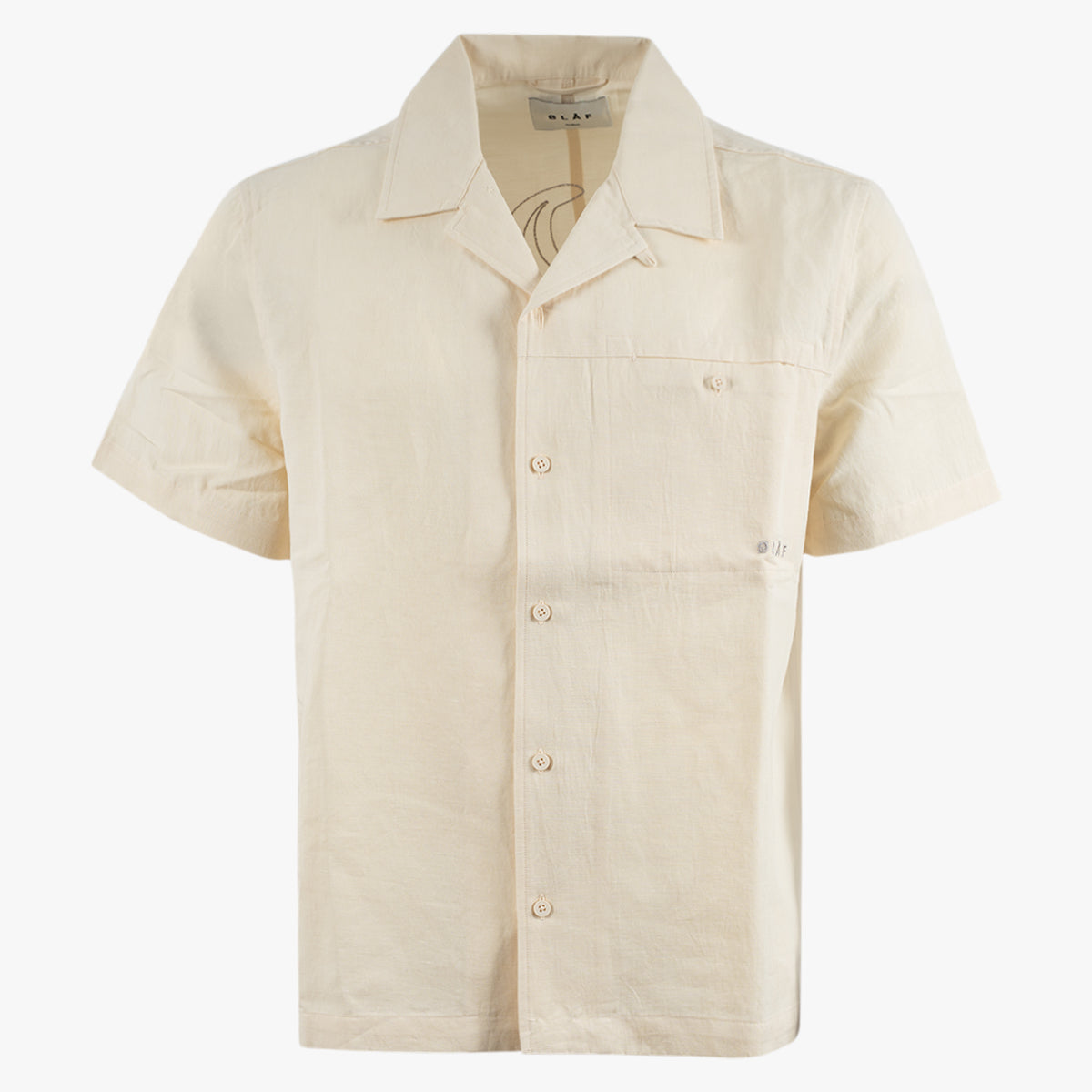 Olaf Korte Mouwen Overhemd Off-White | Sun Linen Shirt