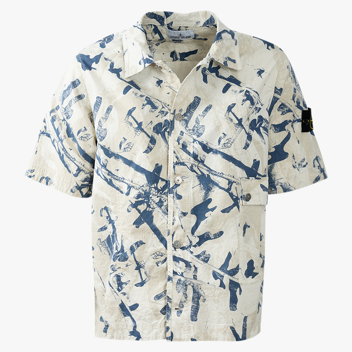 Stone Island Korte Mouwen Overhemd Beige | Mil-Spec