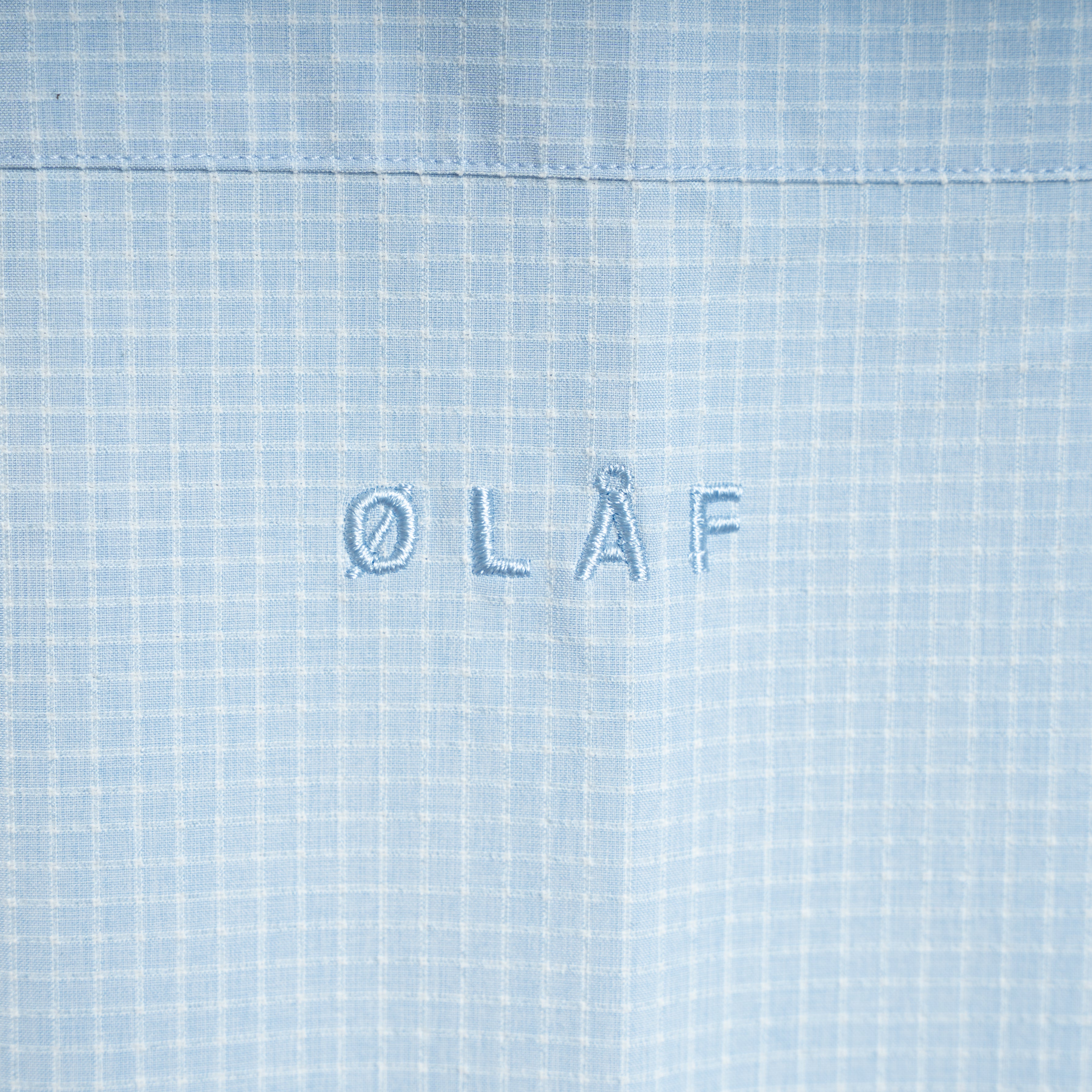Olaf Korte Mouwen Overhemd Lichtblauw | Boxy Mini Check