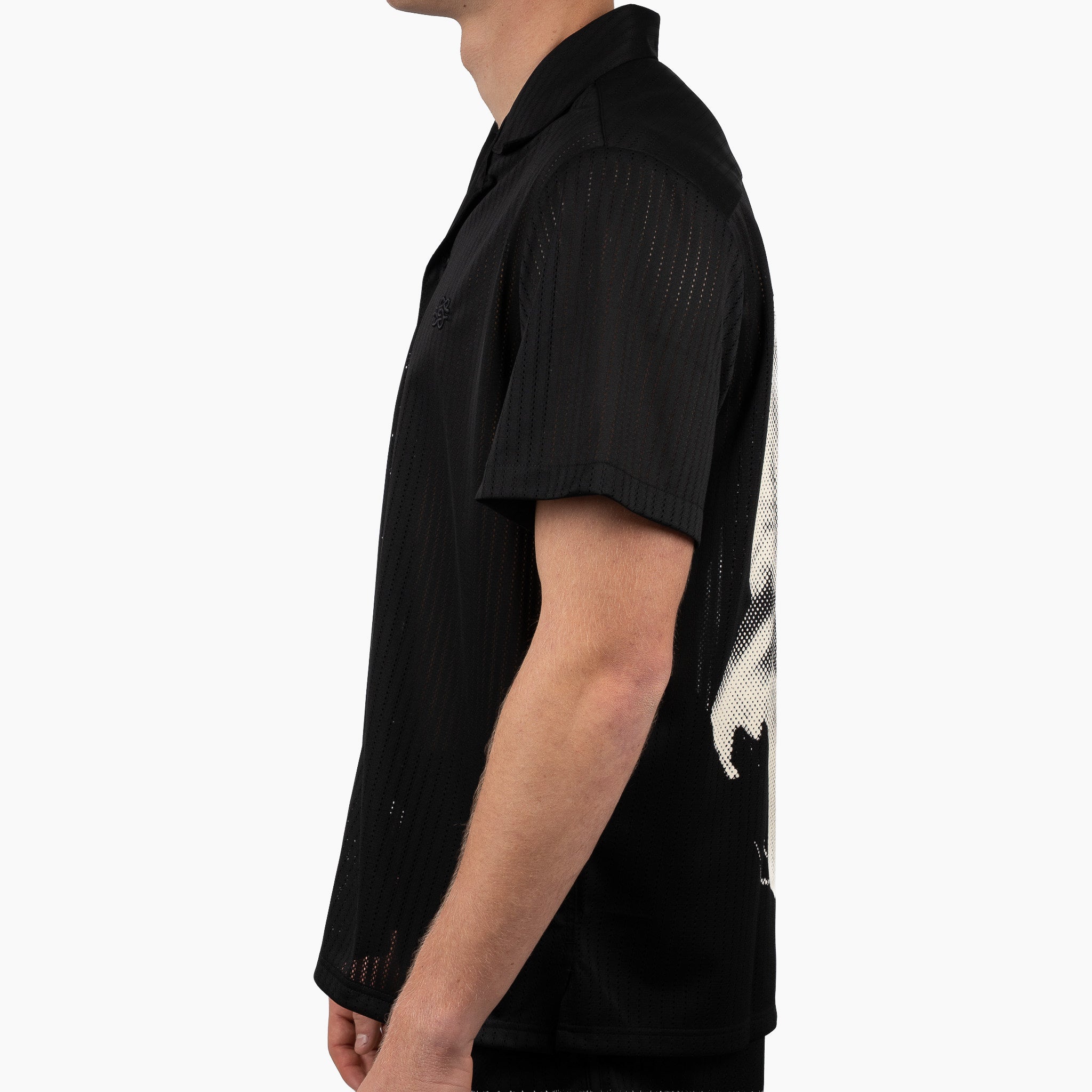 Filling Pieces Overhemd Korte Mouw Zwart | Resort Shirt