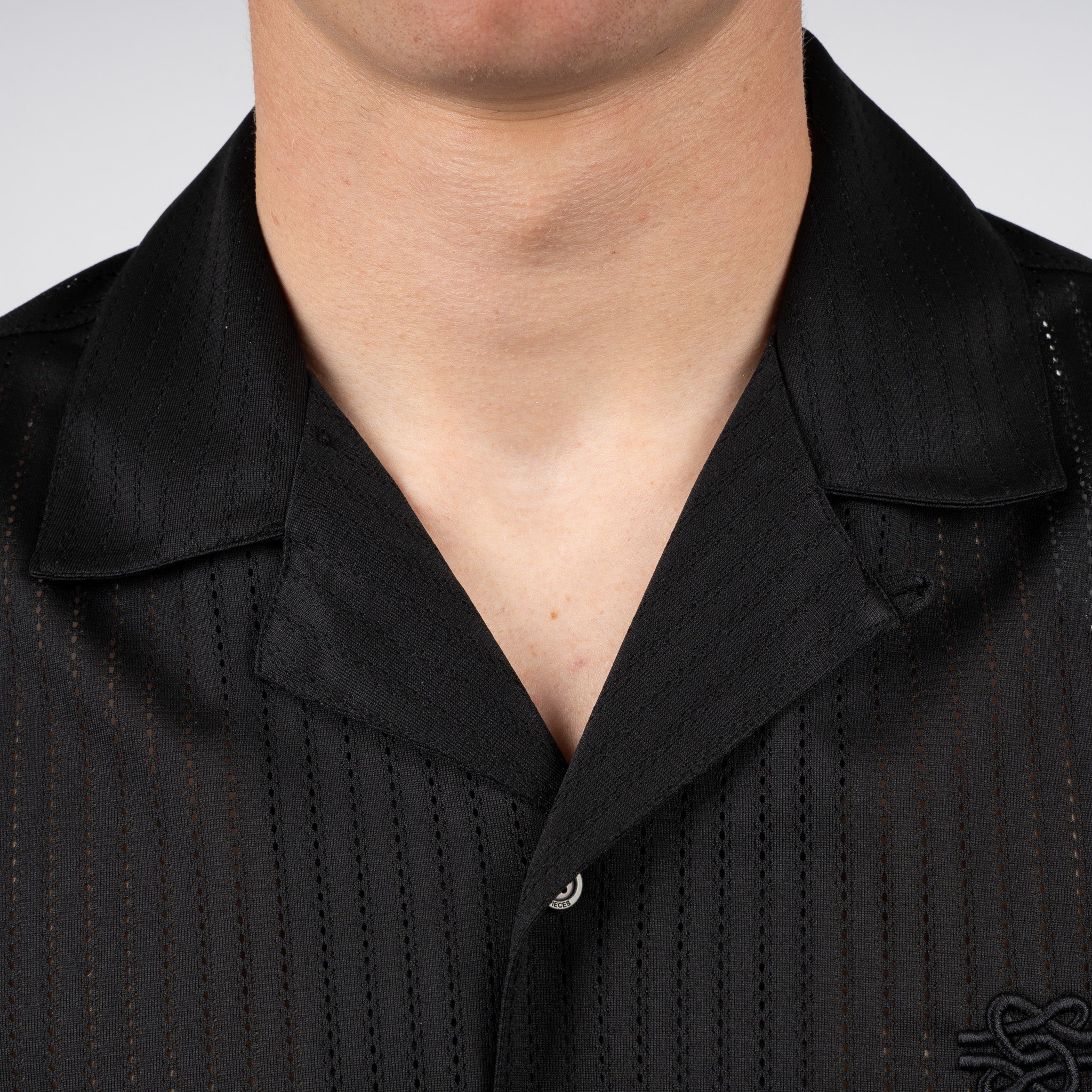 Filling Pieces Overhemd Korte Mouw Zwart | Resort Shirt