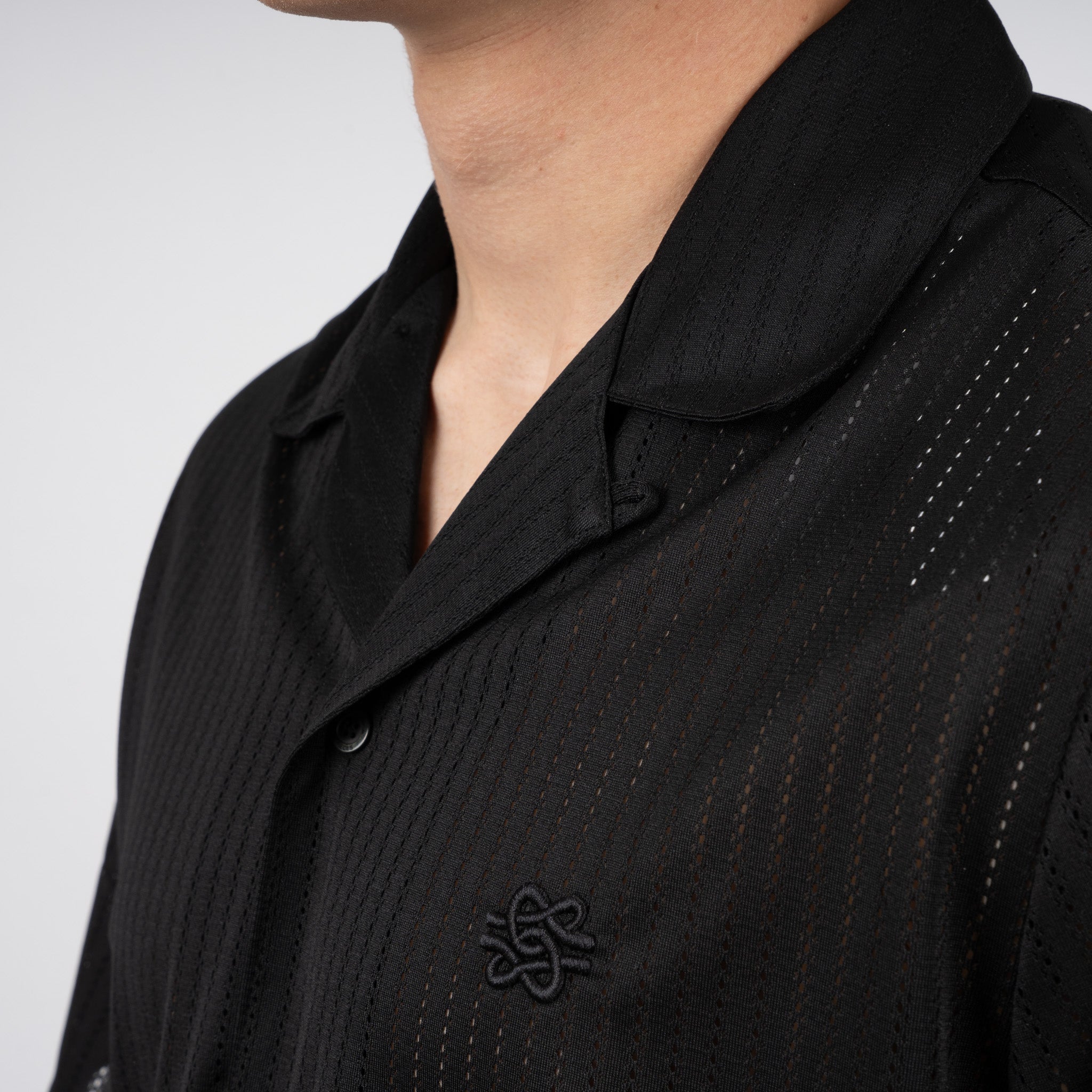 Filling Pieces Overhemd Korte Mouw Zwart | Resort Shirt