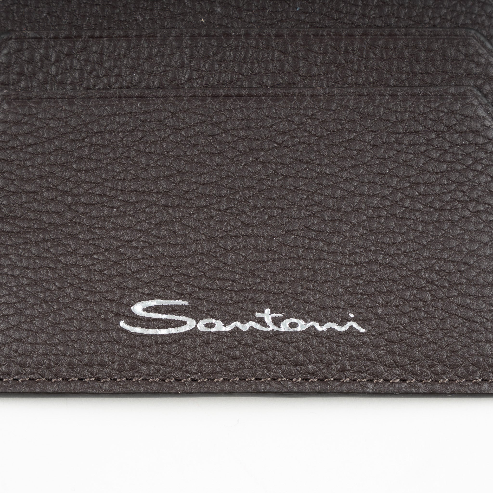Santoni Pasjeshouder Bruin | Tumbled Leather
