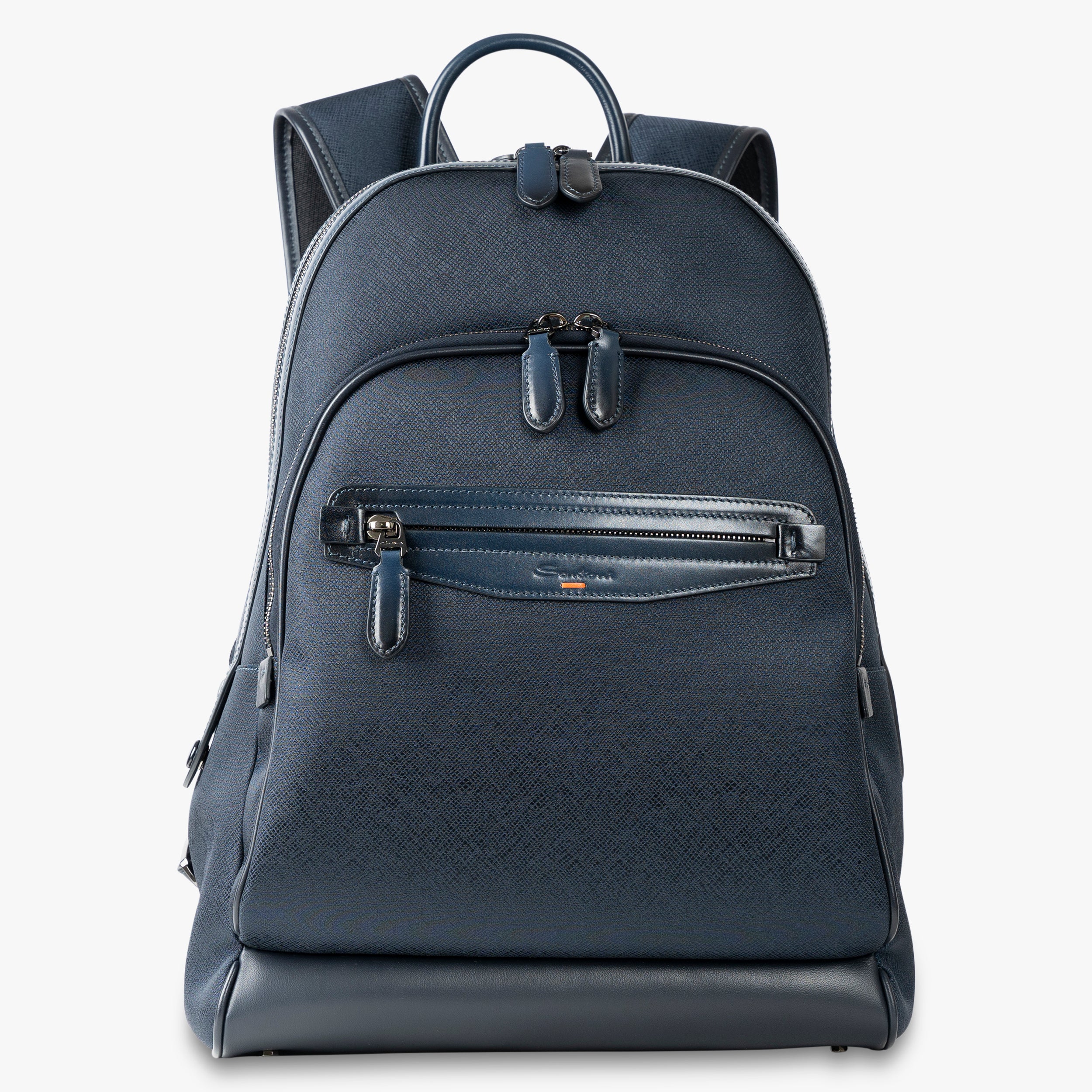 Santoni Rugzak Blauw | Leather & Nylon