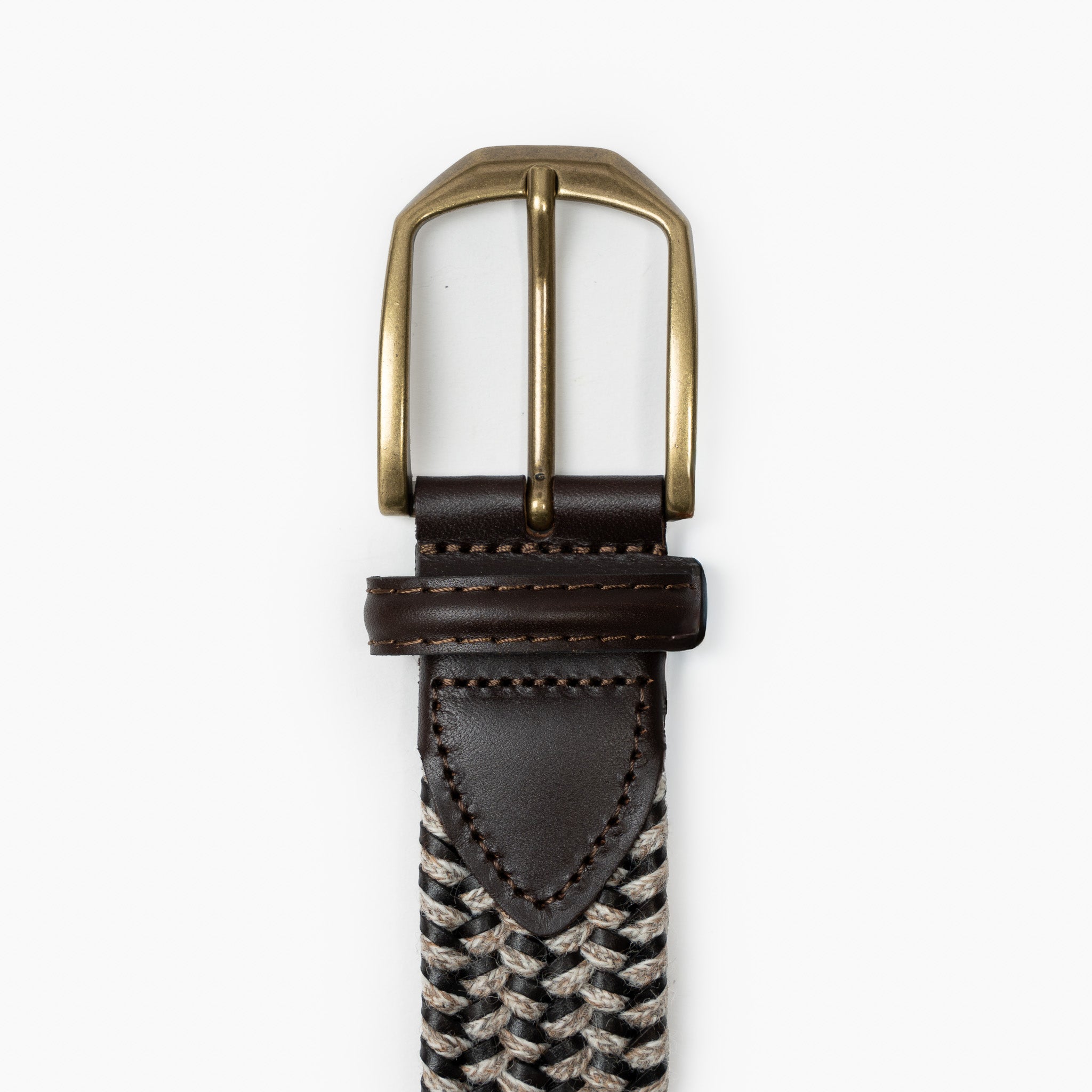 Athison Gevlochten Riem Bruin/Taupe