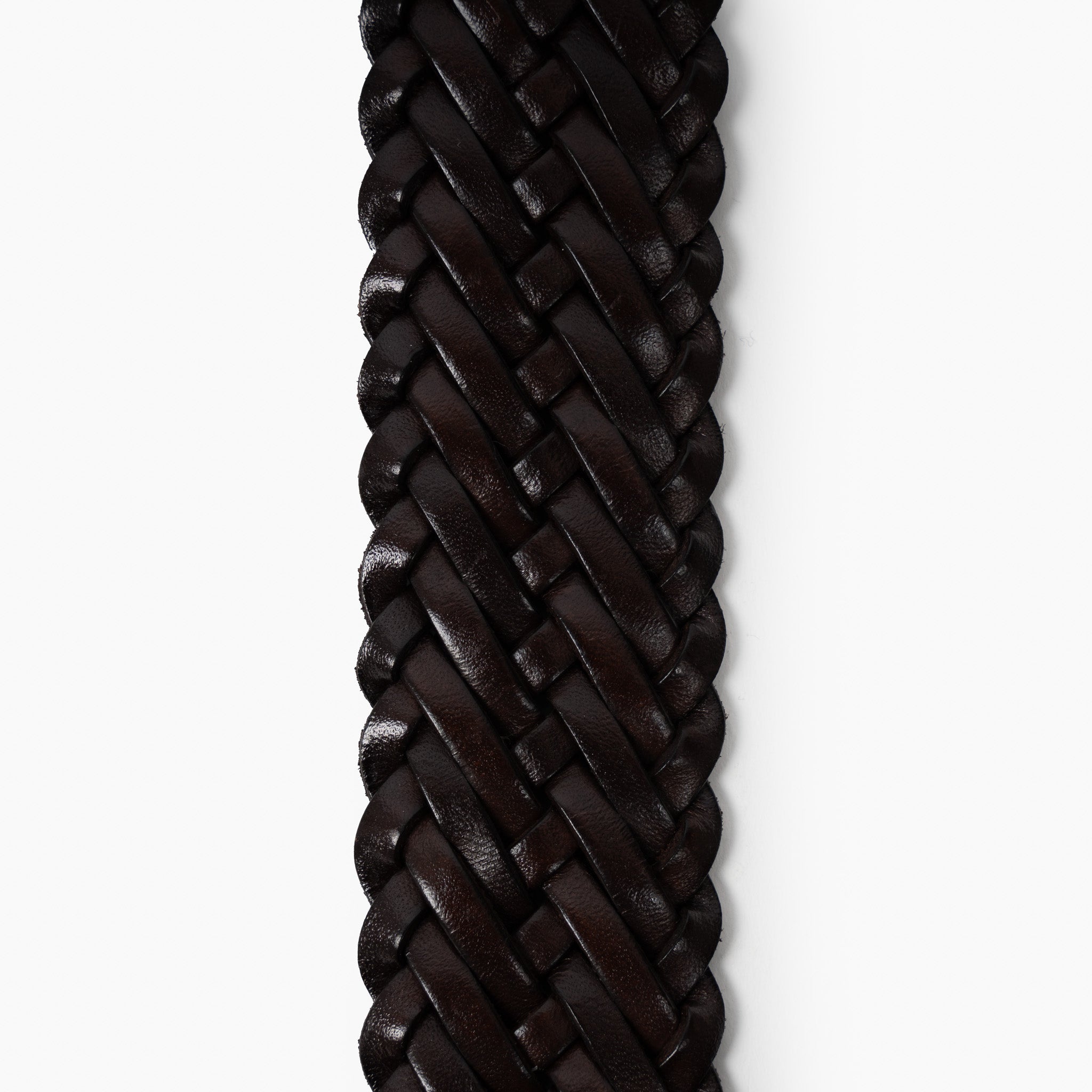 JOB86 Gevlochten Riem Leer Bruin | 35MM