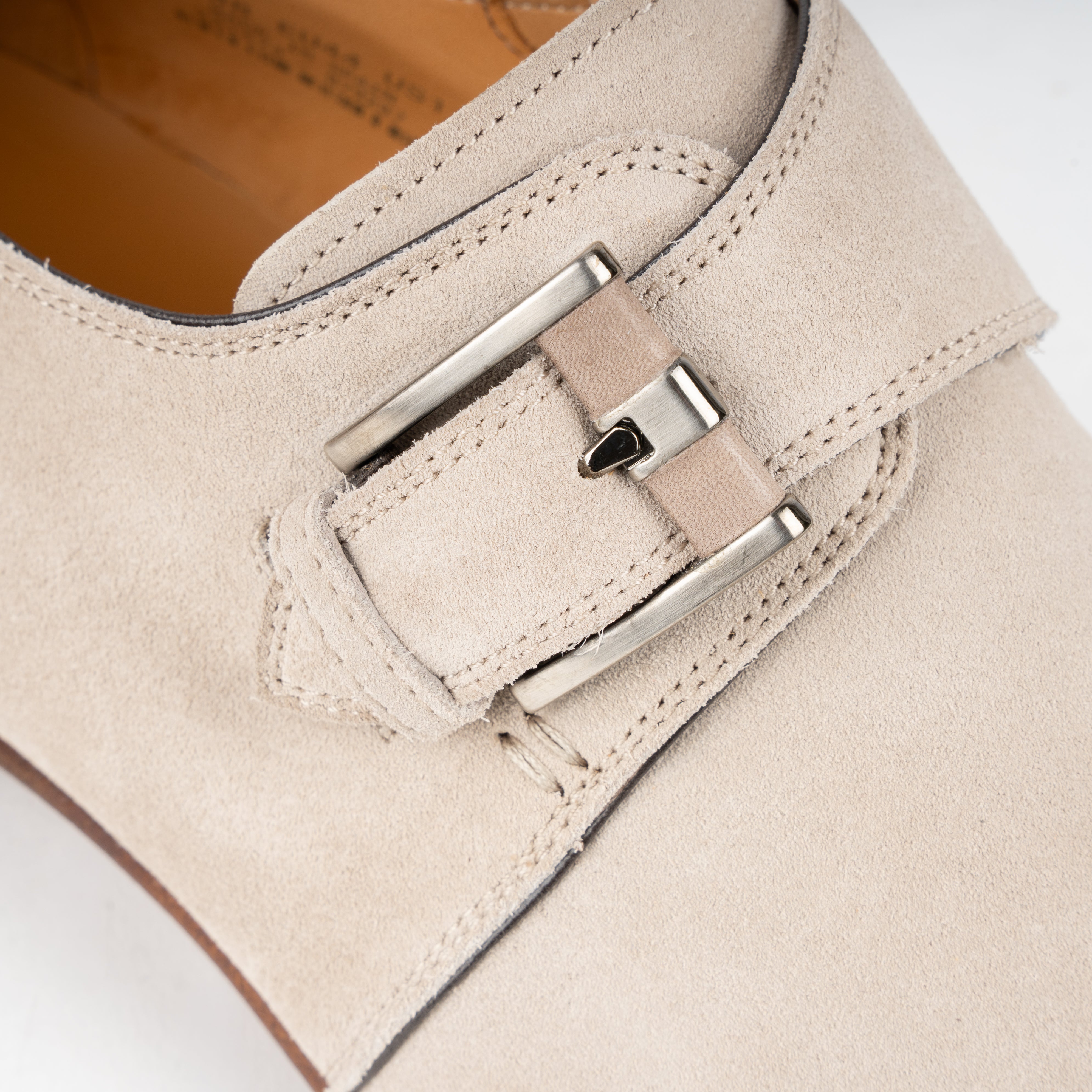 Magnanni Gespschoen Ivoor Suede | Single Monkstrap